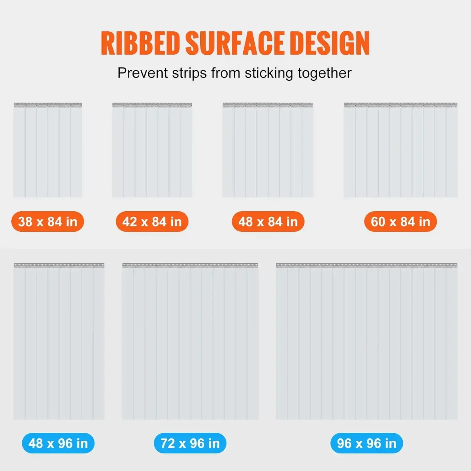 Strip Curtain, 84" Height x 38" Width, 0.08" Thickness, 6PCS Clear PVC Strip Door Curtain