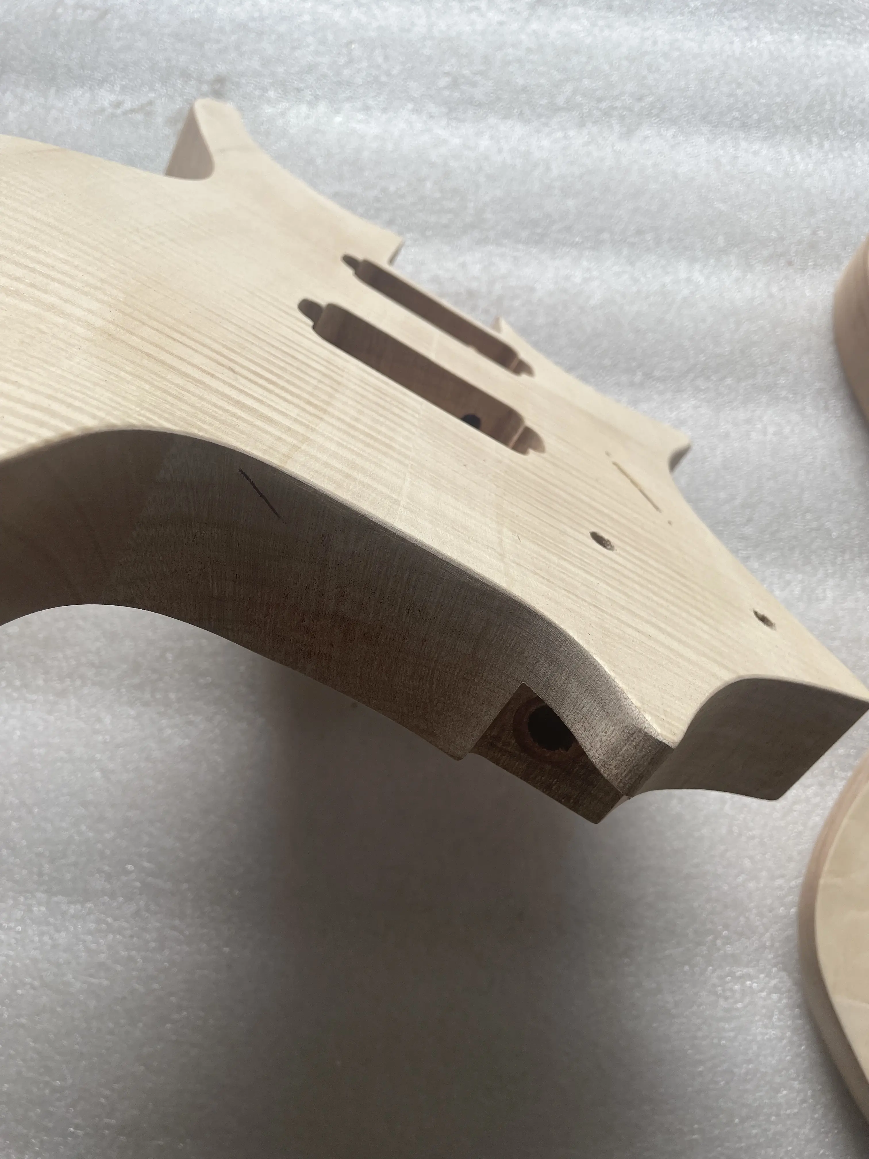 Customized Headless Electric Guitar Body, Unfinished Mahogany Flame Maple Veneer Top, 6 String DIY, 5.6cm Pocket