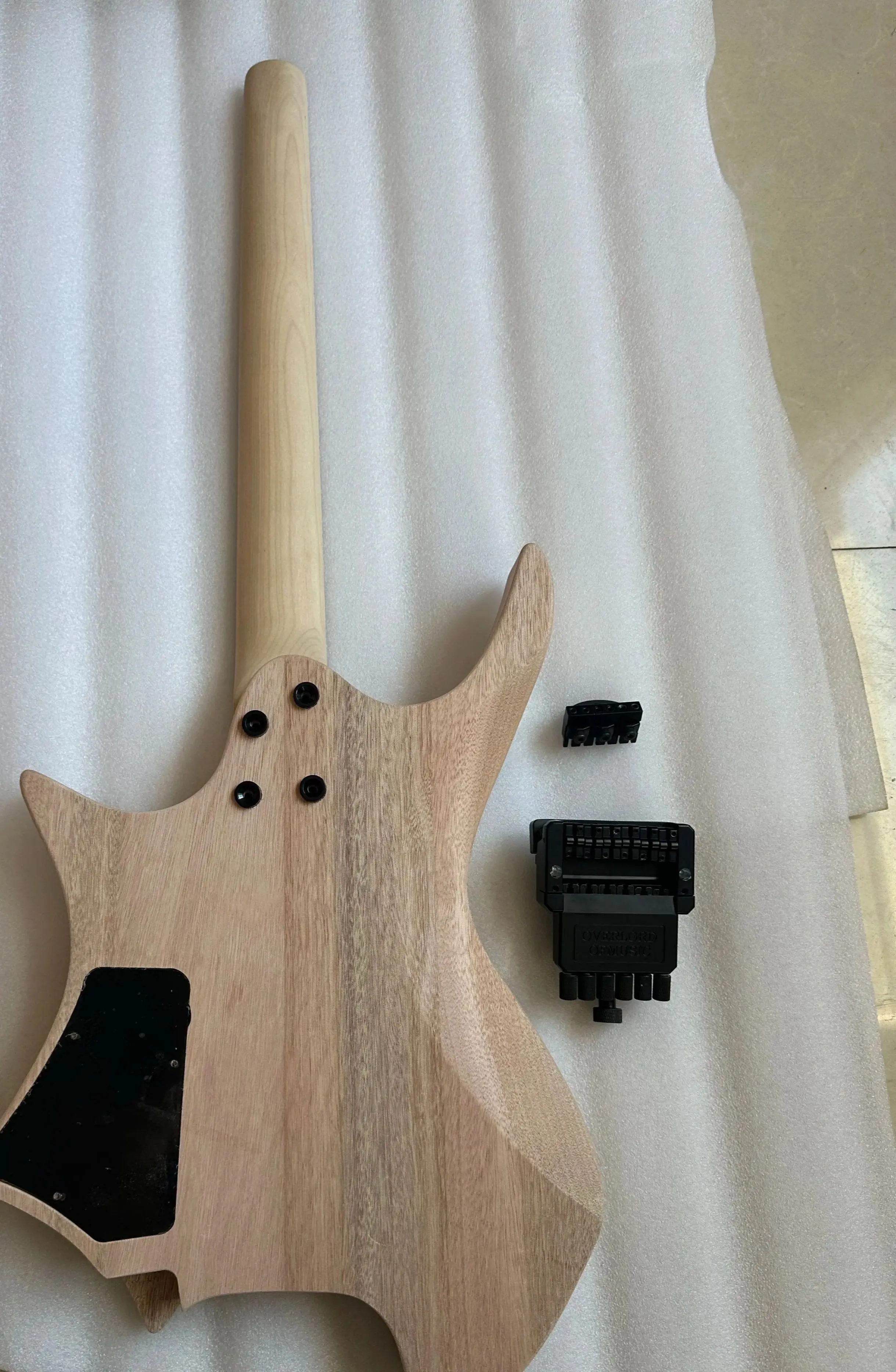 Blank Headless Electric Guitar, Unfinished,Professional Luthier,DIY Guitar Kit, Body,Neck, Bridge, Top Nut, Pickguard, Brand New