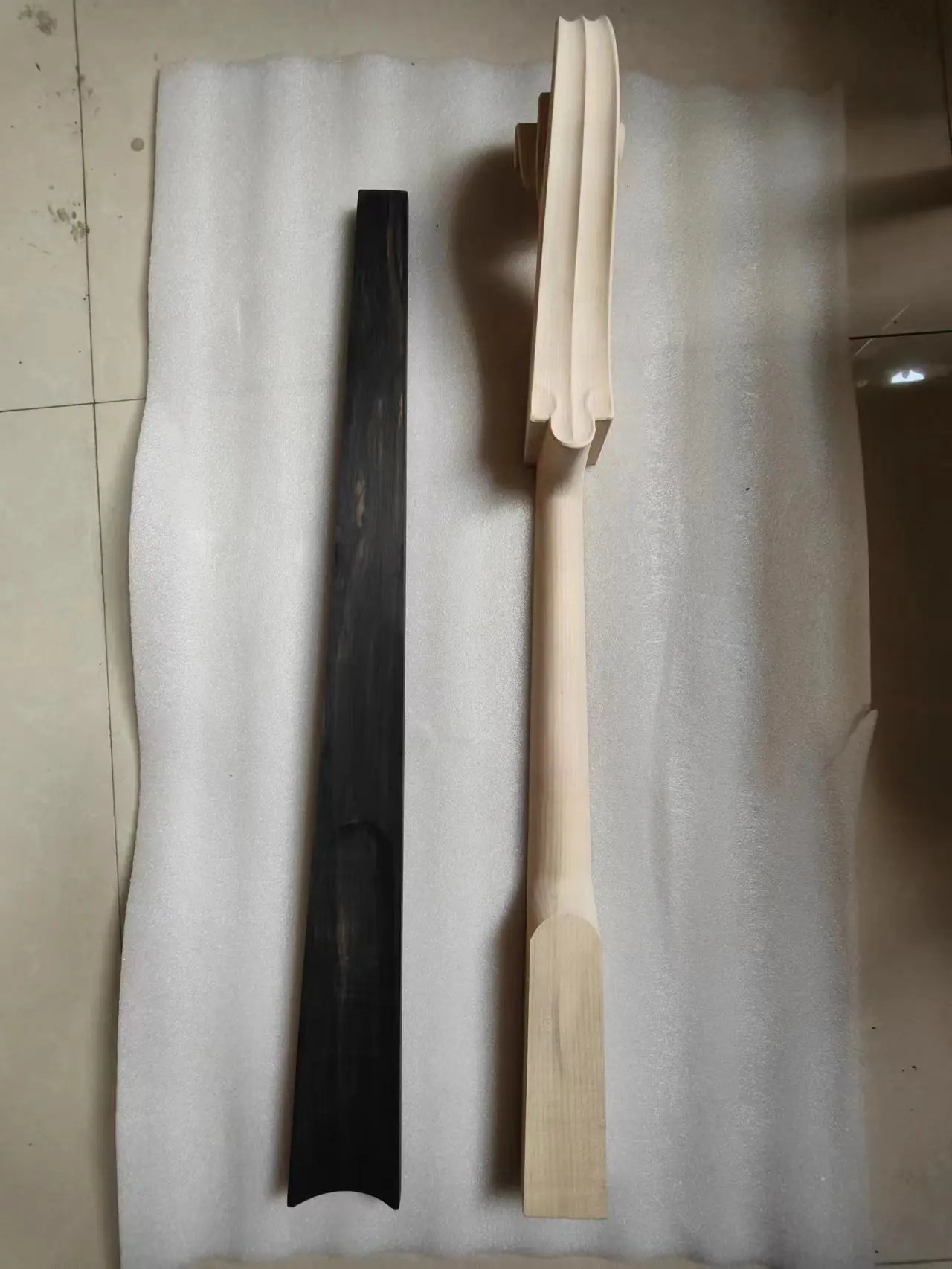 Brand New Customized 3/4 Size Upright Double Bass Style Neck and Fingerboard Maple Wood Unfinished Electric Bass Handle DIY