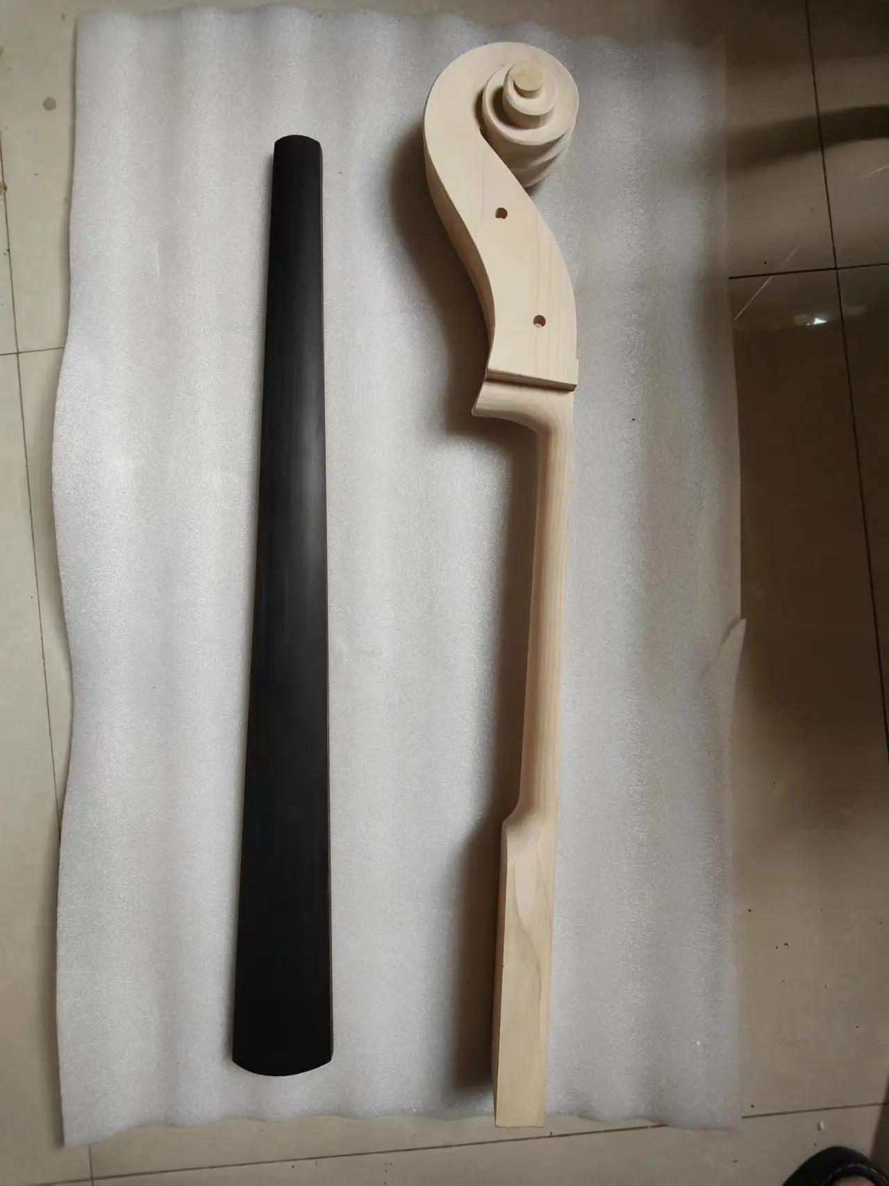 Brand New Customized 3/4 Size Upright Double Bass Style Neck and Fingerboard Maple Wood Unfinished Electric Bass Handle DIY