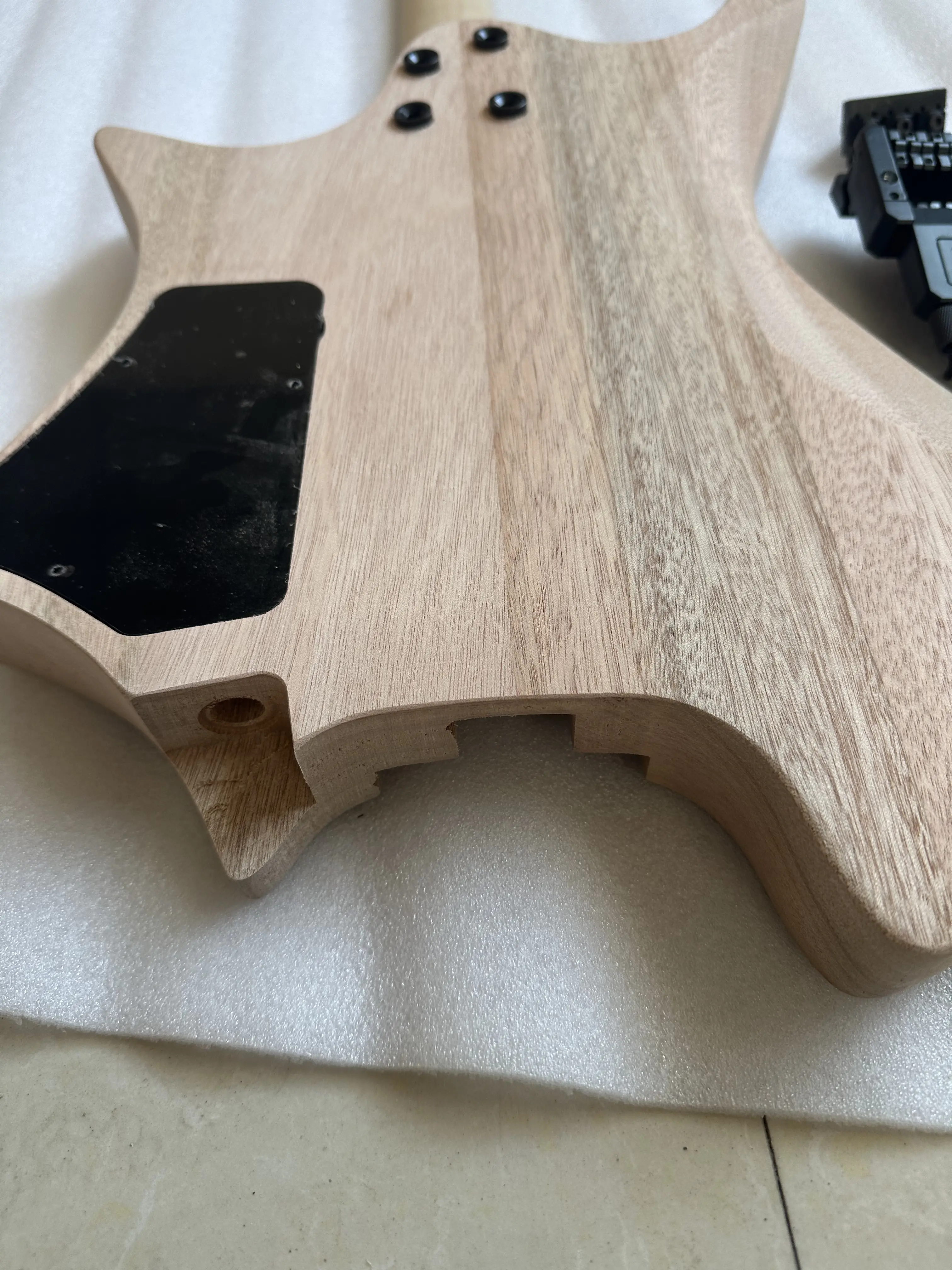 Blank Headless Electric Guitar, Unfinished,Professional Luthier,DIY Guitar Kit, Body,Neck, Bridge, Top Nut, Pickguard, Brand New