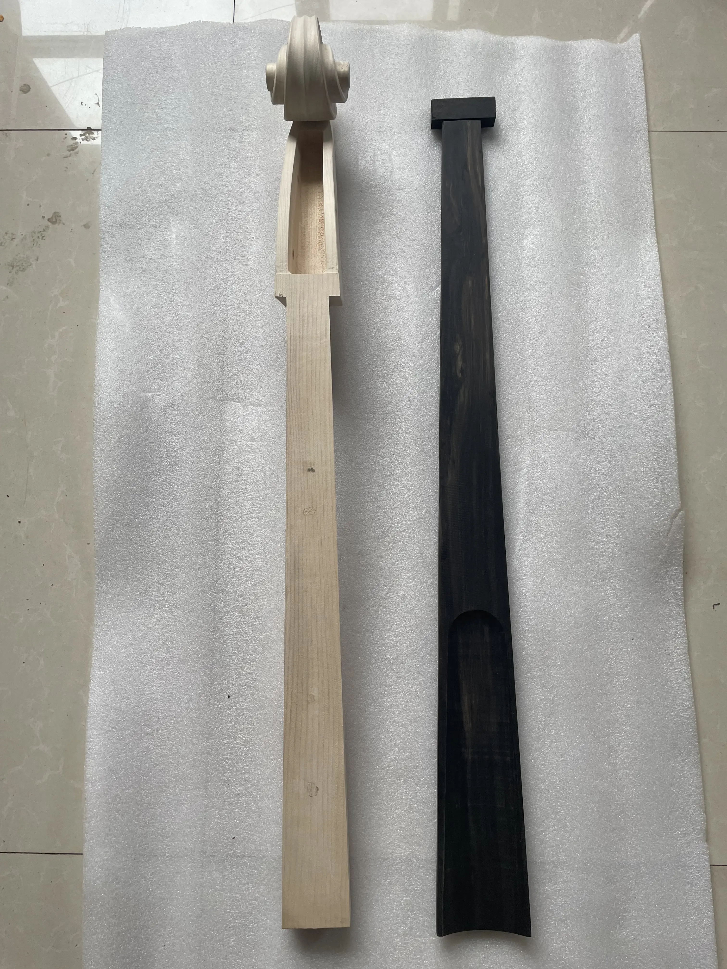 Brand New Customized 3/4 Size Upright Double Bass Style Neck and Fingerboard Maple Wood Unfinished Electric Bass Handle DIY