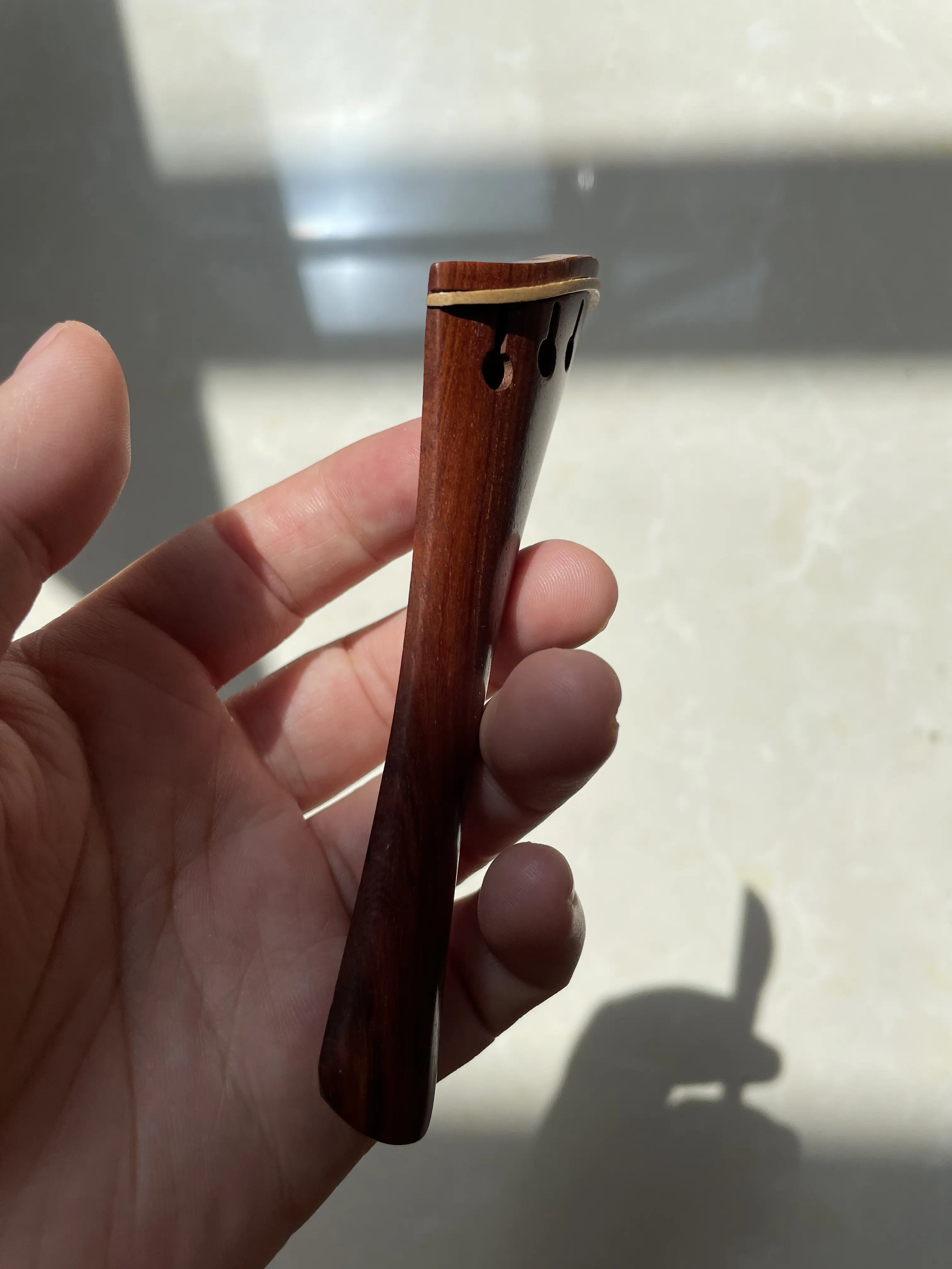 Handmade Brazil Wood,Enbony Hollow Harp Model Violin Tailpiece , Costomized Advanced Violin String Holder 4/4 Full size