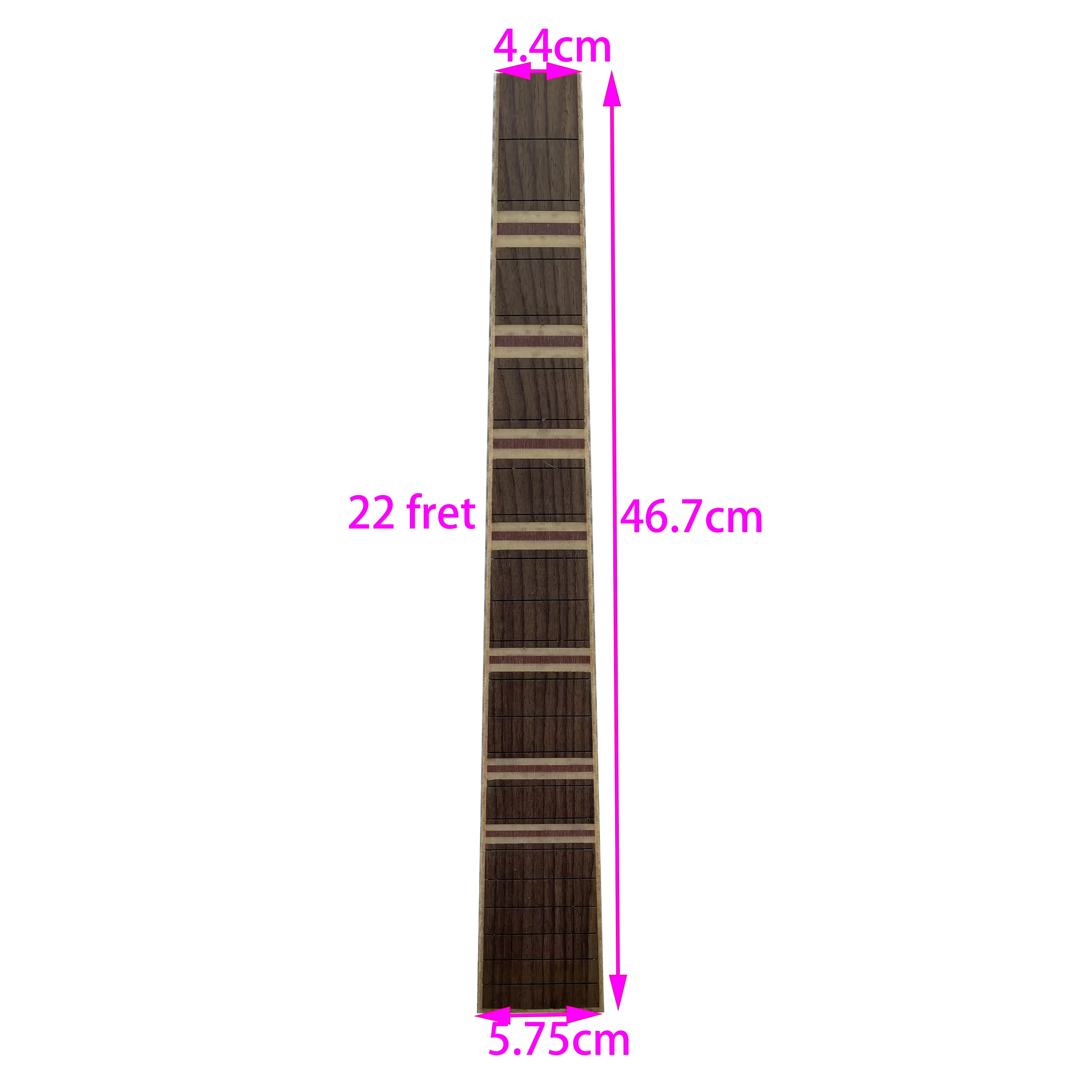 Rosewood Fretboard for Electric Guitar, 22 Fret DIY, Comfortable Neck Part,Smooth and Delicate,Fingerboard Tool,24.75 inch neck