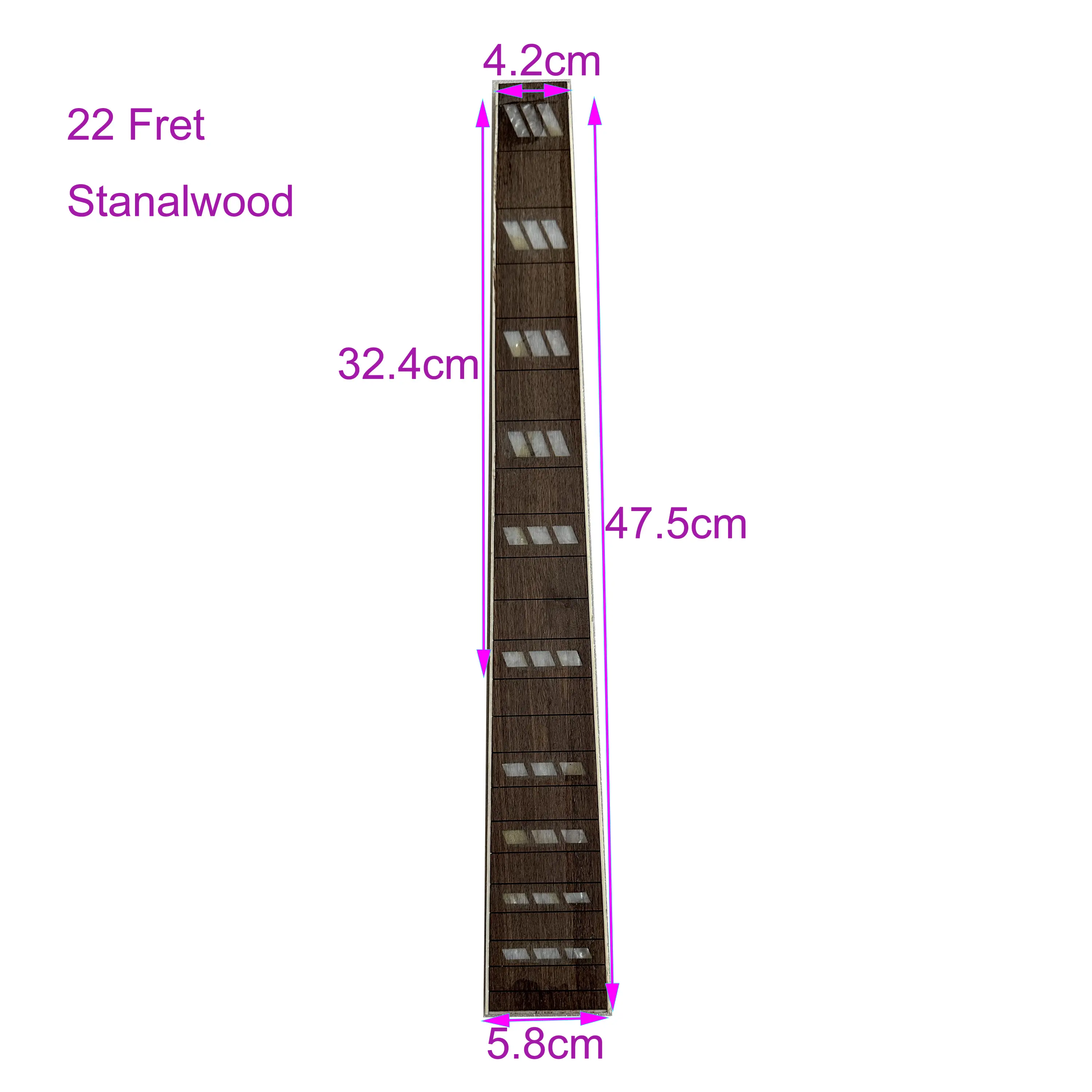 Rosewood Electric Guitar Fretboard 22 Fret 25.5" Luthier DIY Supply parts Special Shape Inlayed Real Photos