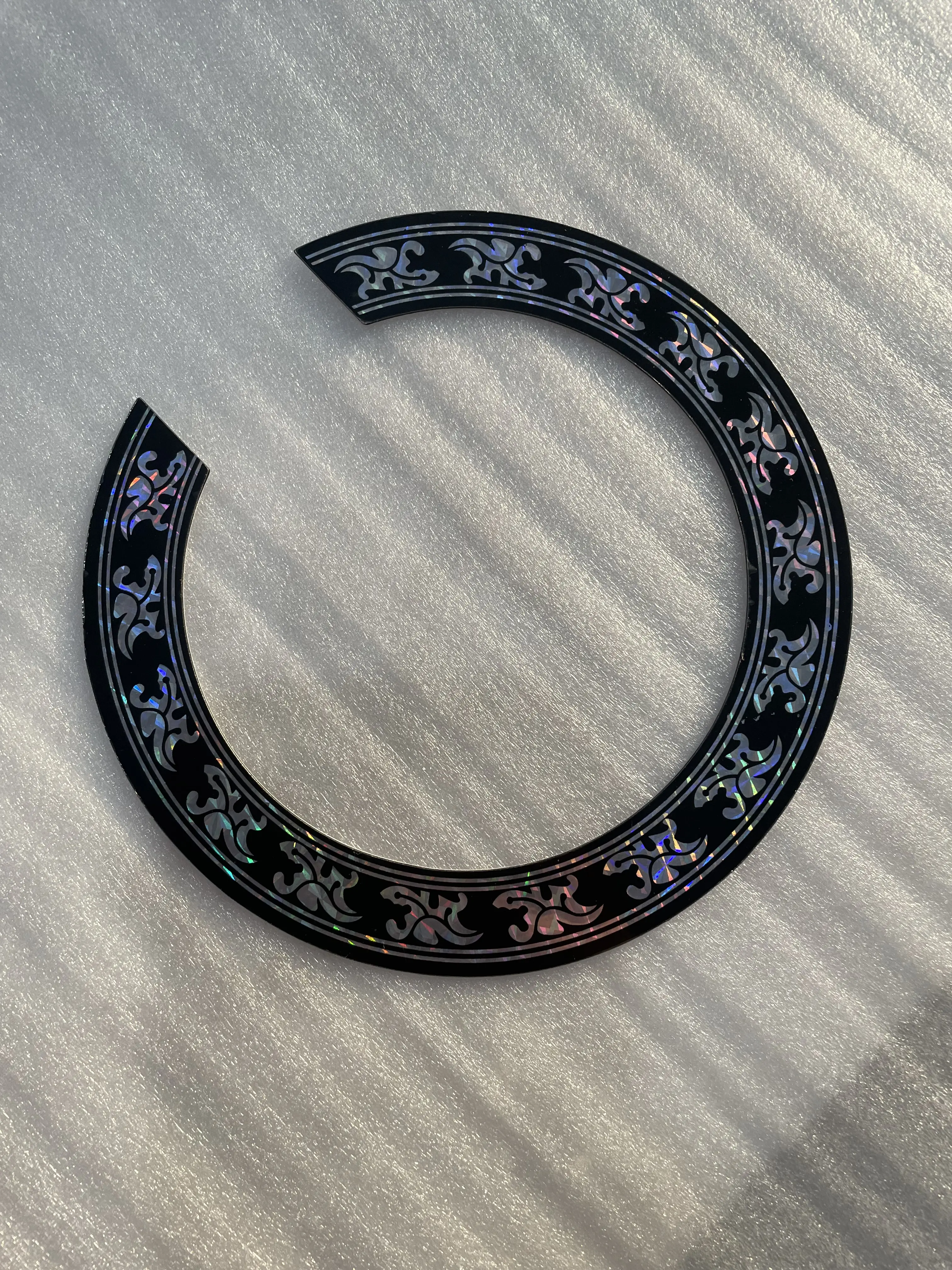 Real Photos Change color with light PVC Circle Sound Hole Rosette Inlay for 41 inch Acoustic Guitars Decal Music Instrument