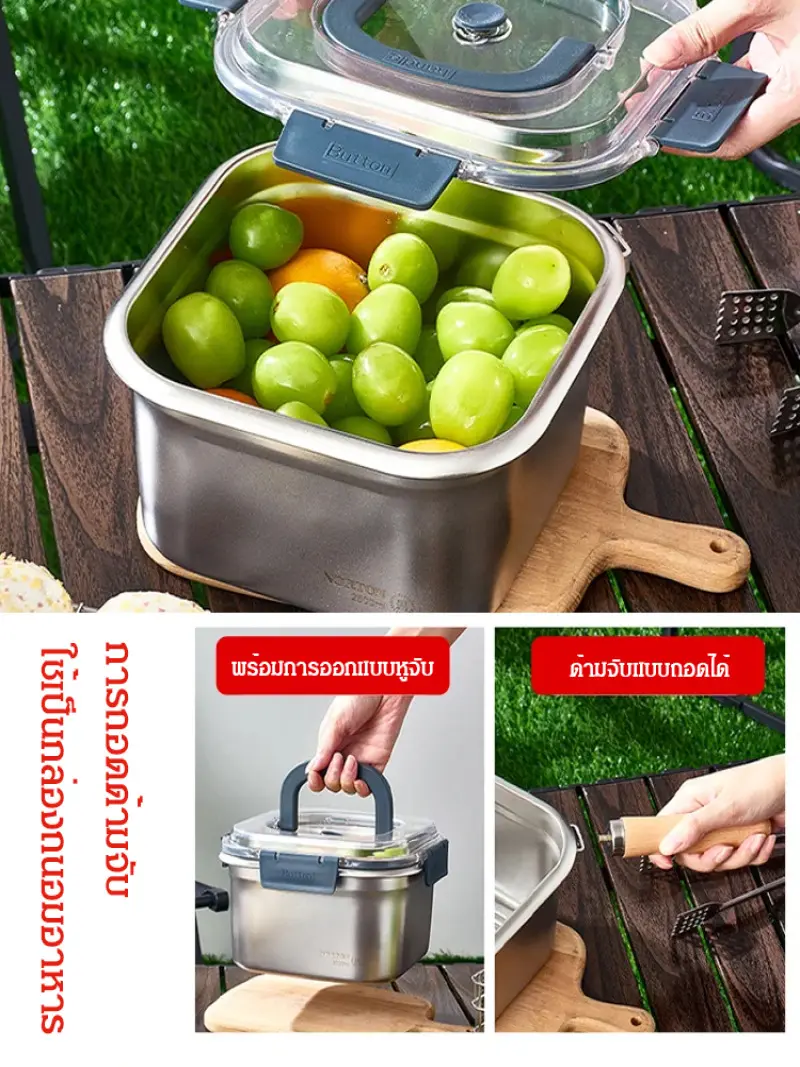 Outdoor portable multifunctional fryer with filter square stainless steel oil pan multifunctional household cooking pot