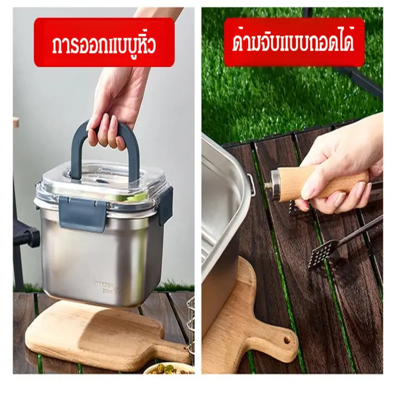 Outdoor portable multifunctional fryer with filter square stainless steel oil pan multifunctional household cooking pot