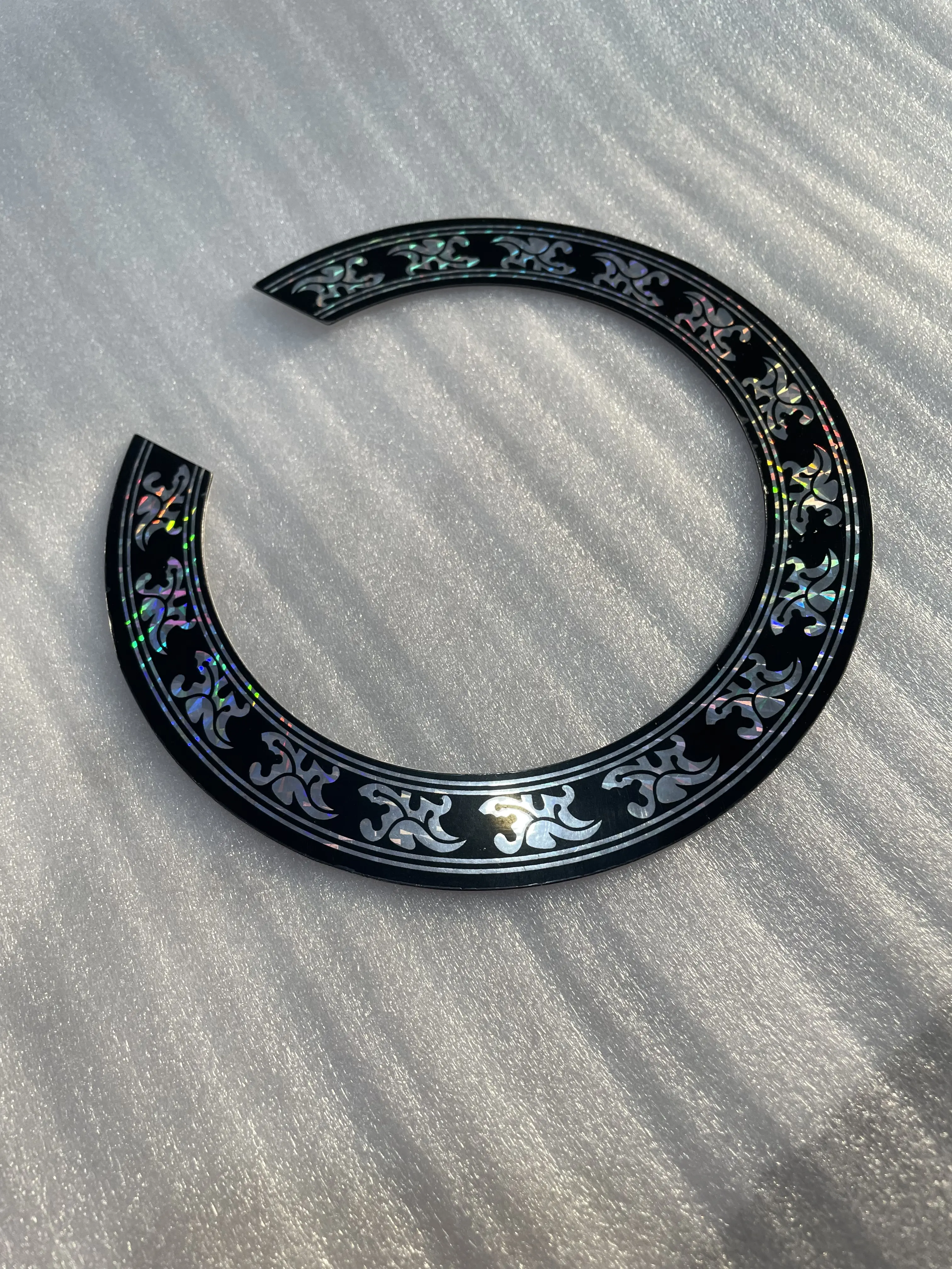 Real Photos Change color with light PVC Circle Sound Hole Rosette Inlay for 41 inch Acoustic Guitars Decal Music Instrument
