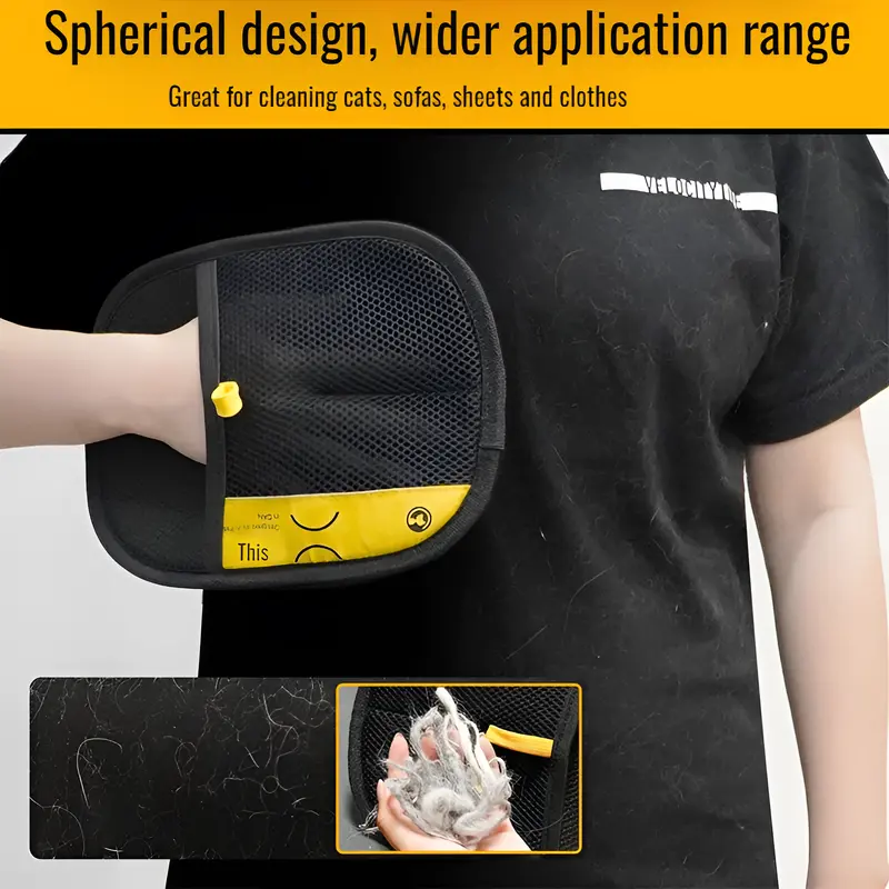 Pet Static Hair Removal Gloves  Pet Hair Removal Gloves Dual Brush Static-Free Cat Hair Cleaning Tool Efficient Hair Stripping M