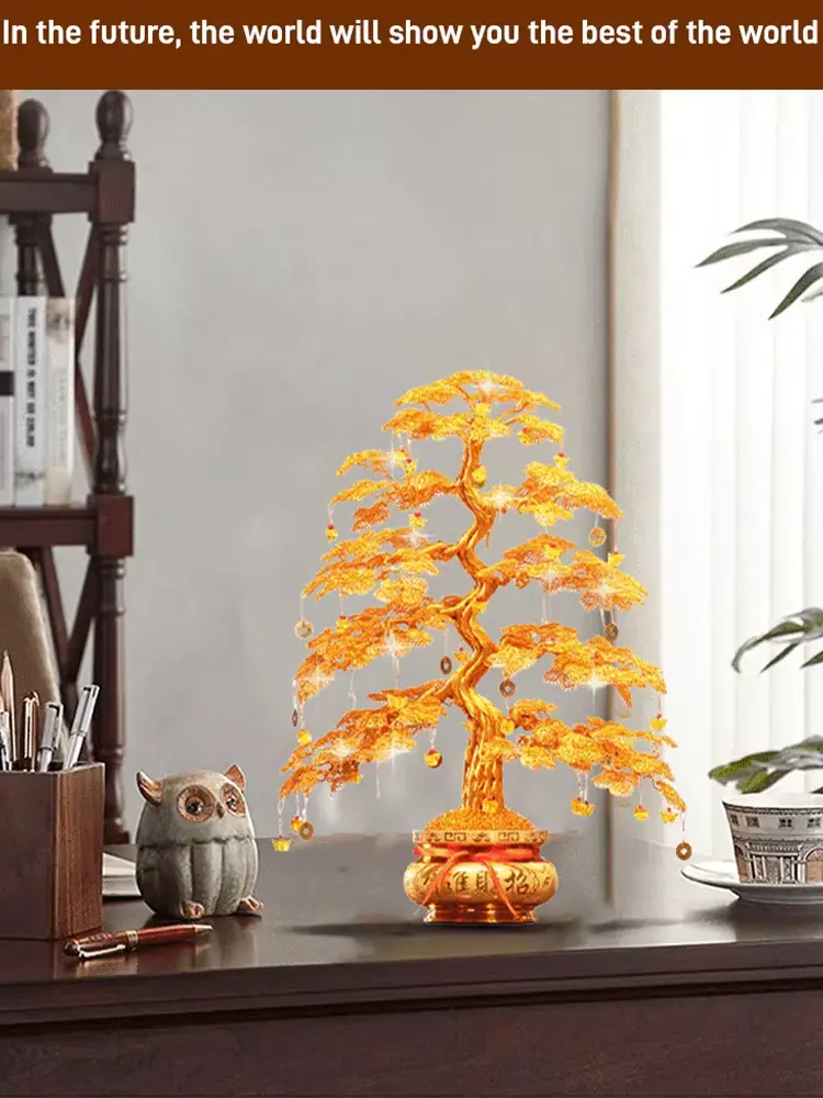 30x25cm Wealth Tree Creative Decoration Lucky Tree Chinese Feng Shui Lucky Money Tree Fortune Tree for Desktop Ornament  Decors