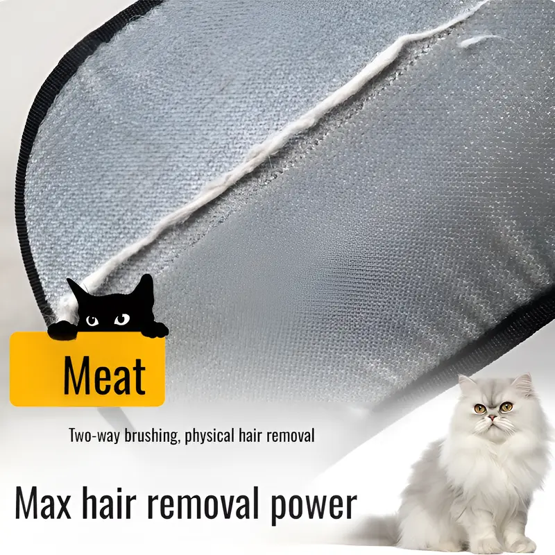 Pet Static Hair Removal Gloves  Pet Hair Removal Gloves Dual Brush Static-Free Cat Hair Cleaning Tool Efficient Hair Stripping M