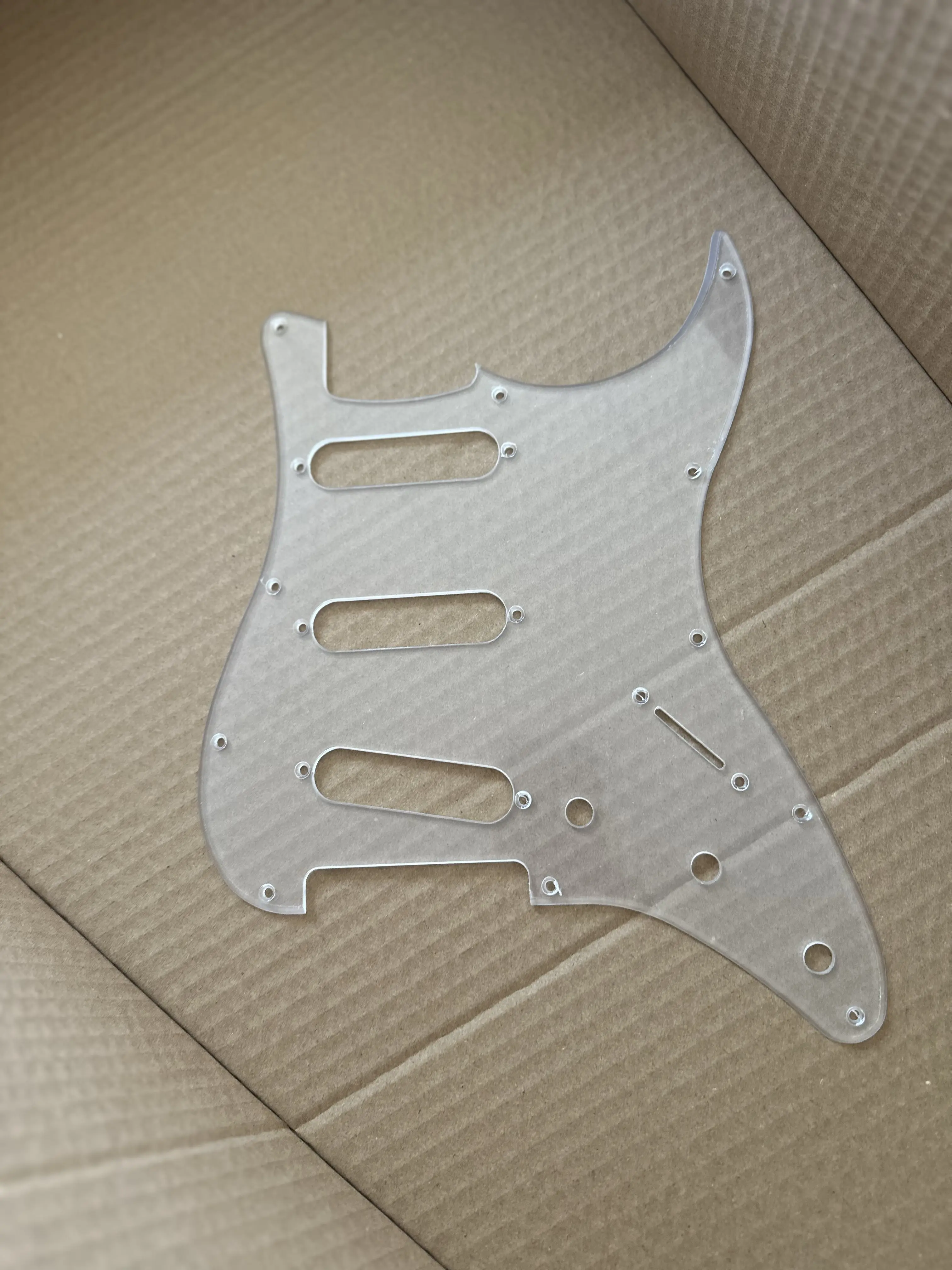 Electric Guitar Pickguard Transparent Arylic for Standard 11 Holes 3 Ply SSS St Scratch Plate Guitar Pick Guard with Srews