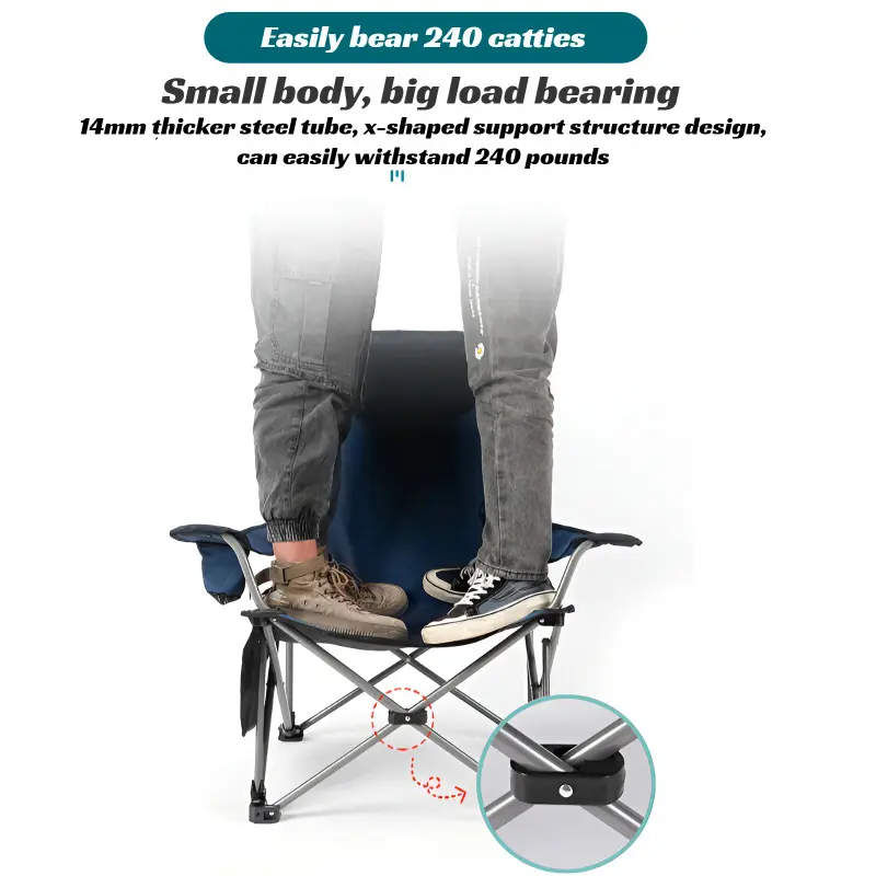Outdoor folding chair camping sitting and lying dual-purpose backrest armrest stool portable ultra-l