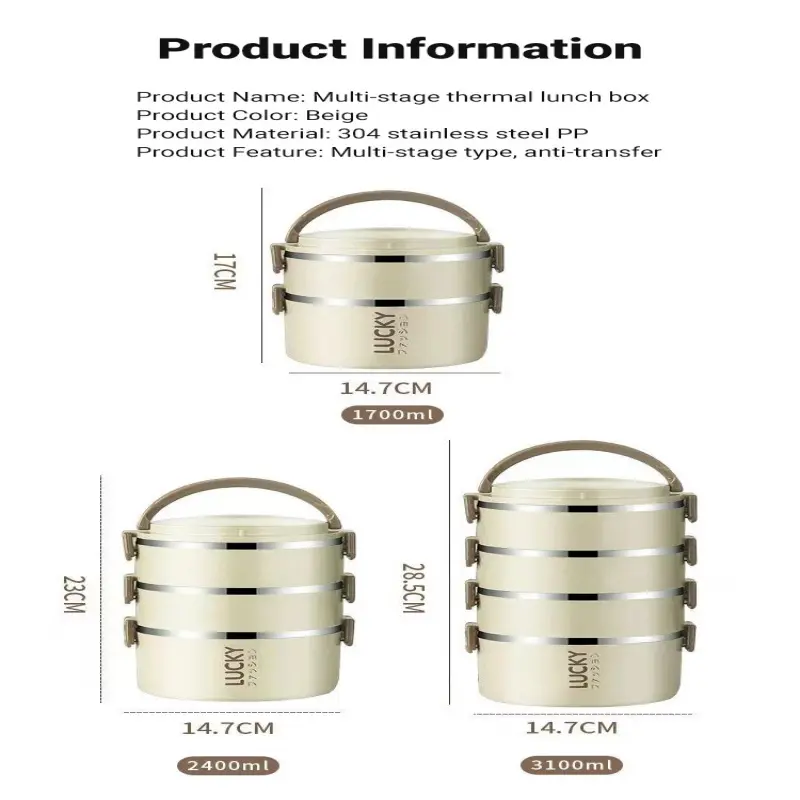 Stainless Steel Insulated Lunchbox Multi-Layer Bento Box Leakproof Lunchbox Insulated Lunch Container