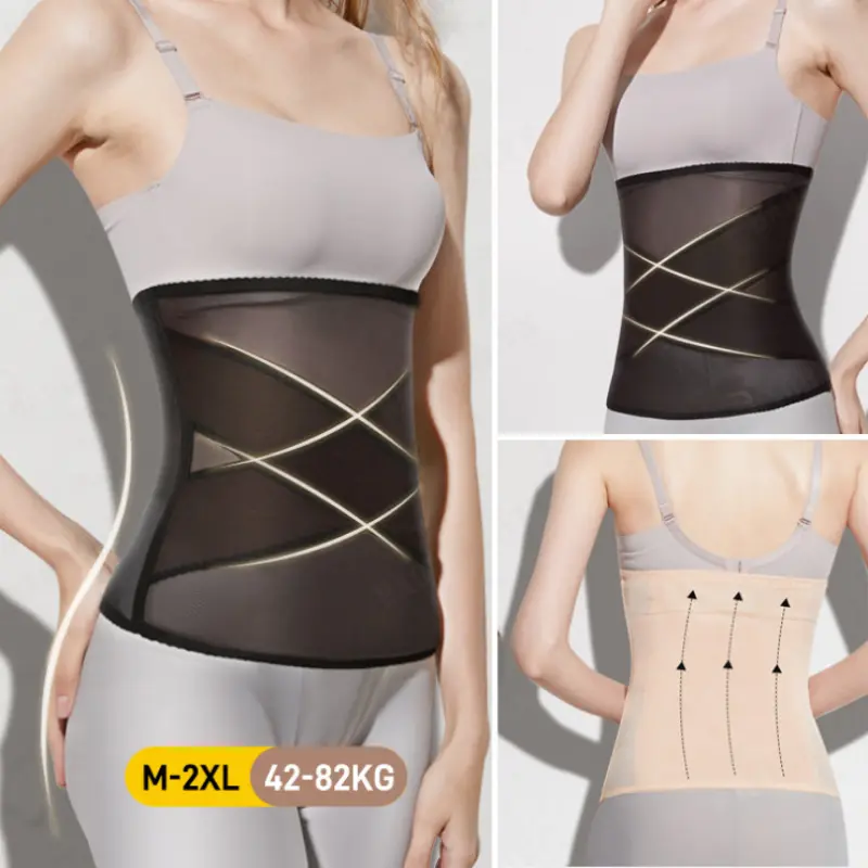 High Waist Cross Mesh belly belt Girdle Waist Shaping women's shapewear strong shaping gauze corset belt