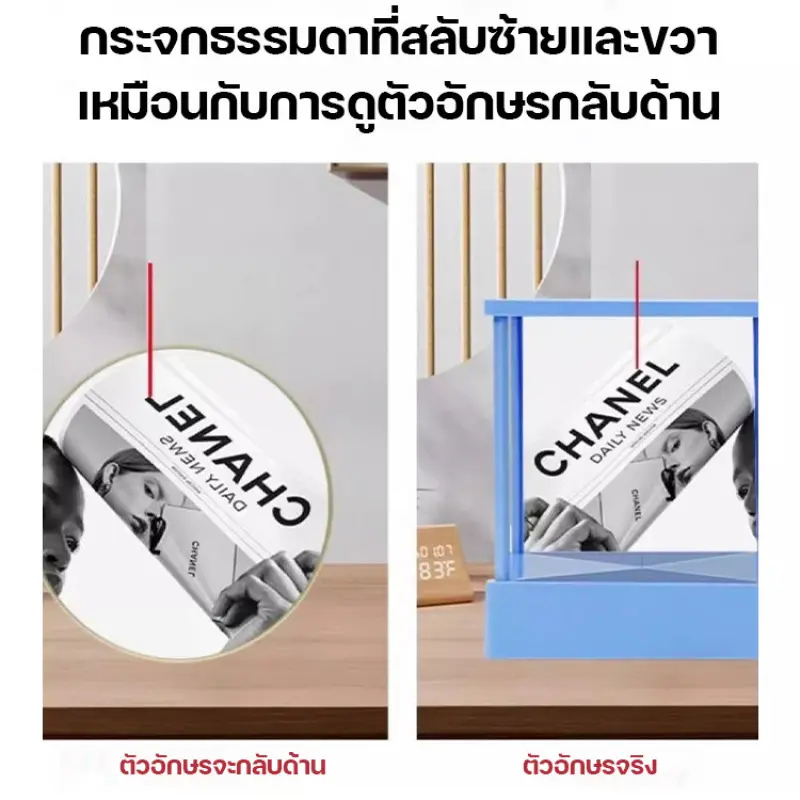 The mirror is reversed and restored. The mirror is reversed left and right. The real mirror is reversed. The mirror is restored
