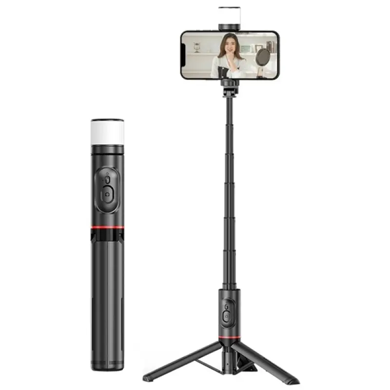 Portable tripod Bluetooth selfie stick Palm portable mobile phone holder Desktop fill light tripod