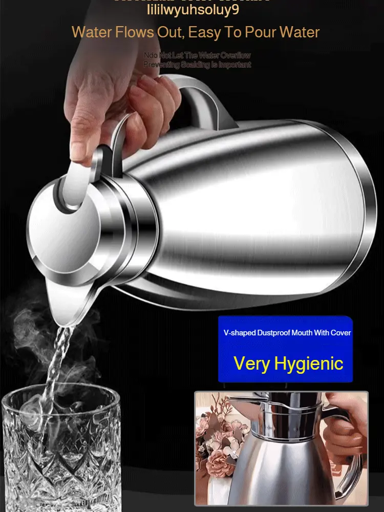 Insulated Cold Water Bottle 2300ml  Thermos Pot Stainless Steel Vacuum Insulation Kettle  Long-lasting Insulation Hot Water Kett