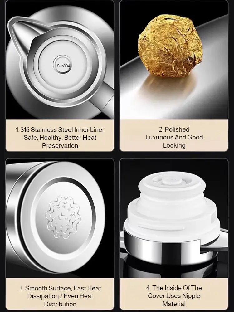 Insulated Cold Water Bottle 2300ml  Thermos Pot Stainless Steel Vacuum Insulation Kettle  Long-lasting Insulation Hot Water Kett