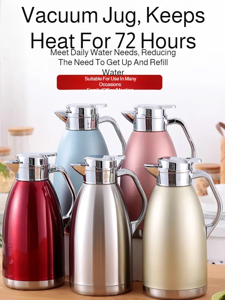 Insulated Cold Water Bottle 2300ml  Thermos Pot Stainless Steel Vacuum Insulation Kettle  Long-lasting Insulation Hot Water Kett