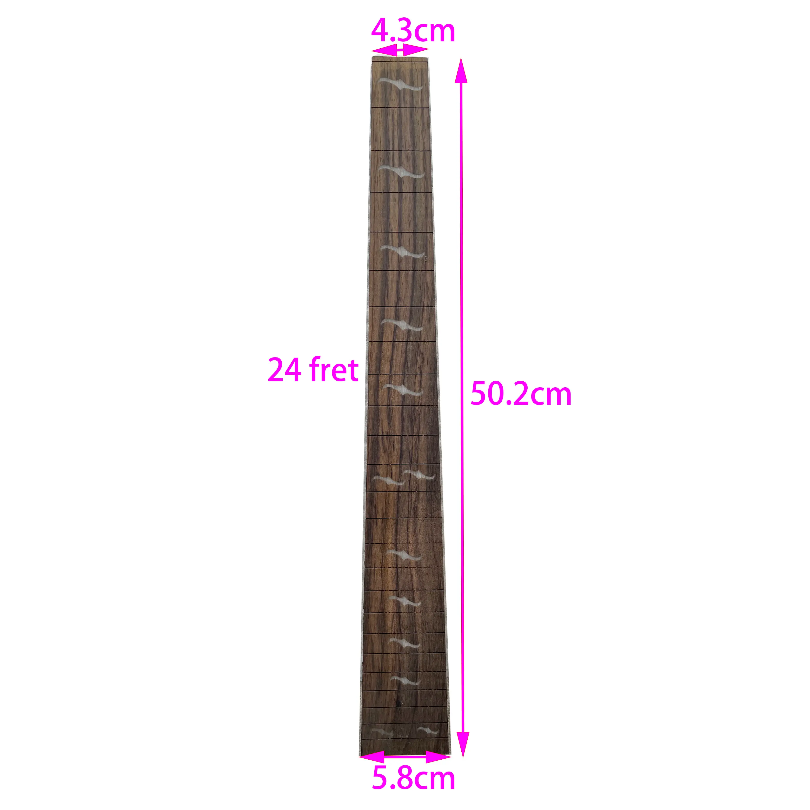Rosewood Fretboard Guitar Neck Parts, DIY Luthier, 24 Fret Replacement Accessories, Fingerboard Tool