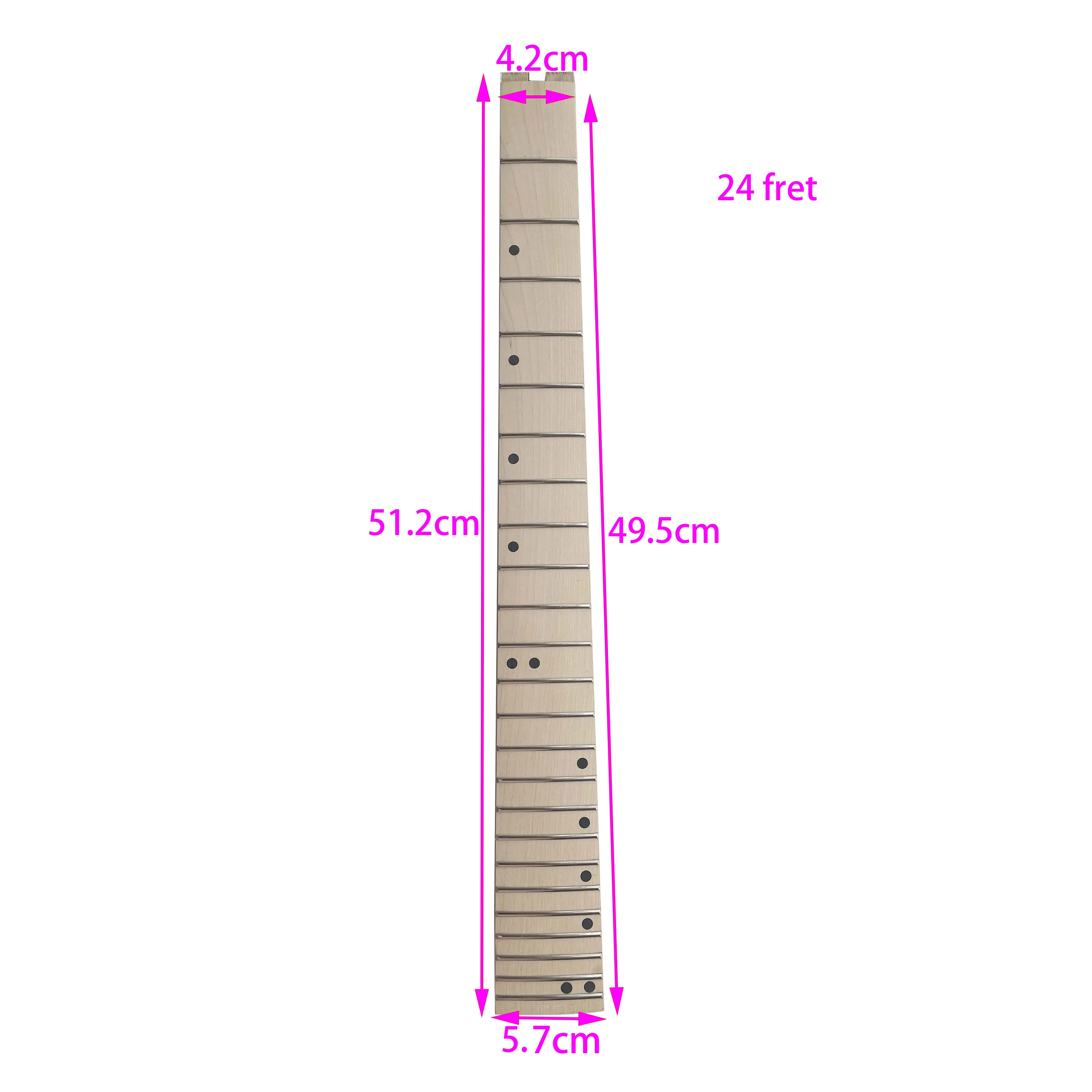 1 Pcs Newest Headless 24 Fret Guitar Neck Guitar Maple Fingerboard Neck Solid for Travel Guitar Real Pictures Free