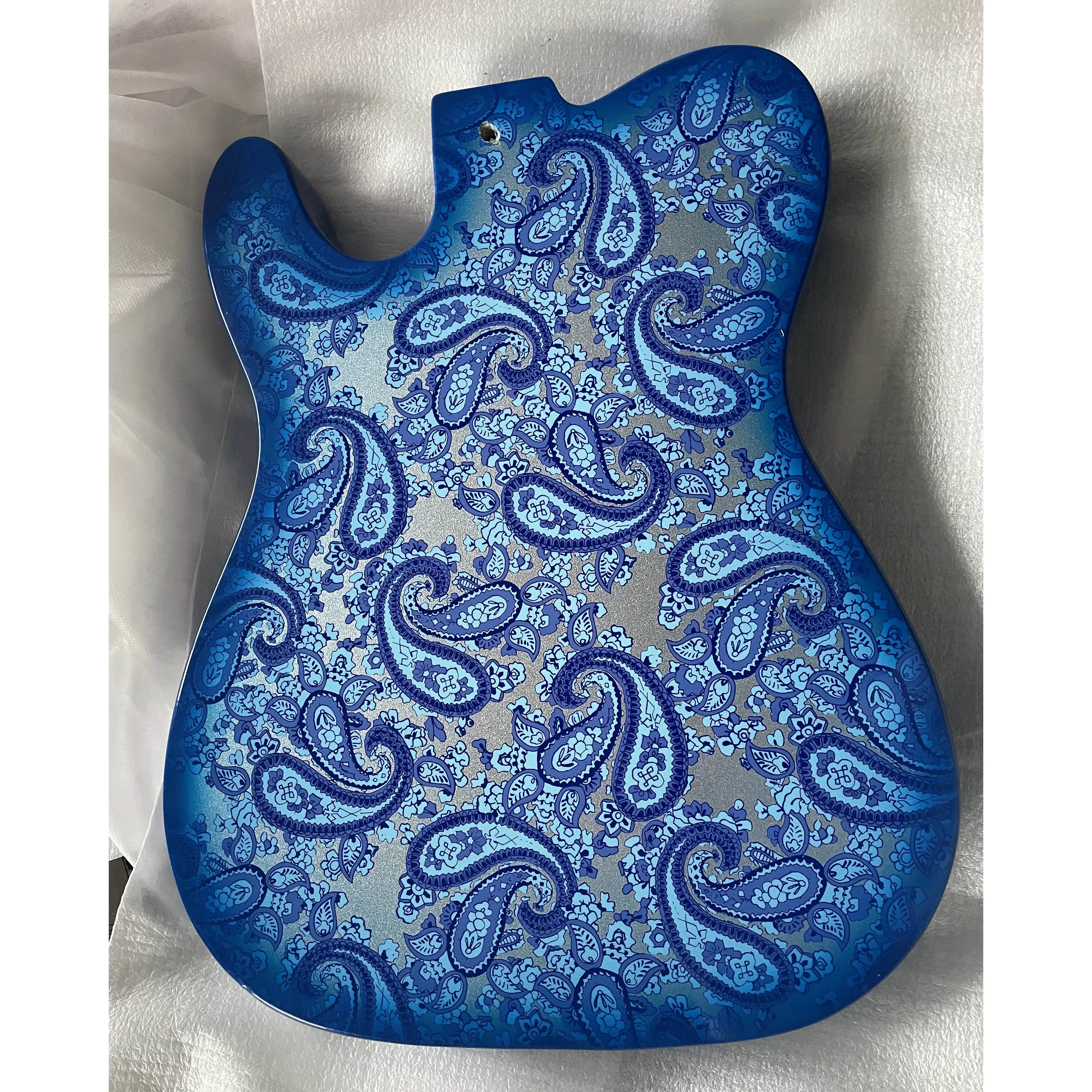 Electric Guitar Body Gloss Finished, Blue Amoeba Pattern,Solid Mahogany Wood,Real Photos,Wholesale,New,Only One，Super Beautiful