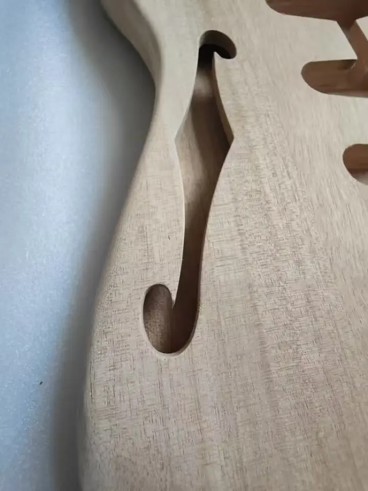 Customized New Blank F Hole Electric Guitar Body Unfnished Mahogany Wood Luthier DIY semi-finished hollow Bodies 5.65cm Pocket