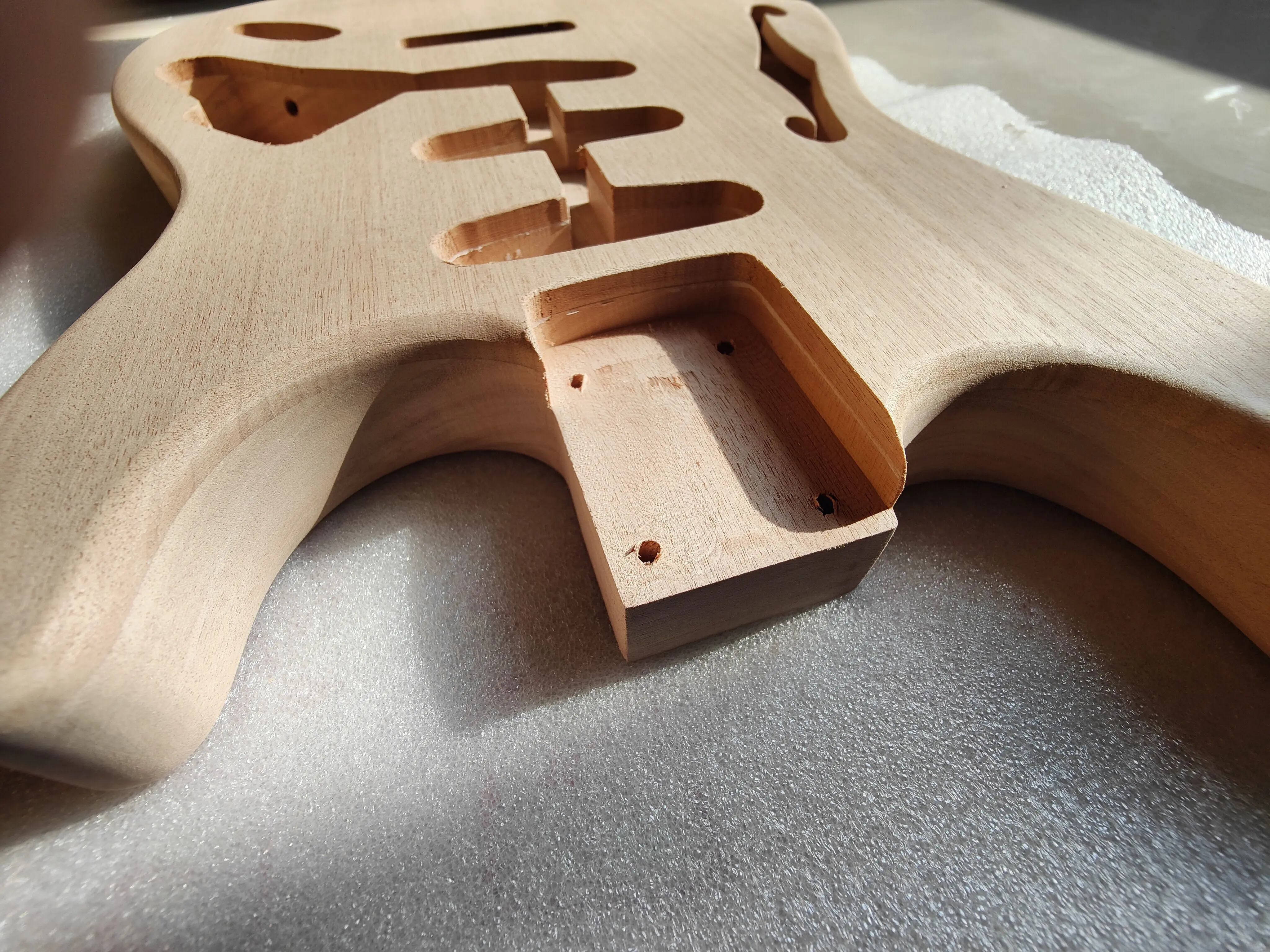 Customized New Blank F Hole Electric Guitar Body Unfnished Mahogany Wood Luthier DIY semi-finished hollow Bodies 5.65cm Pocket