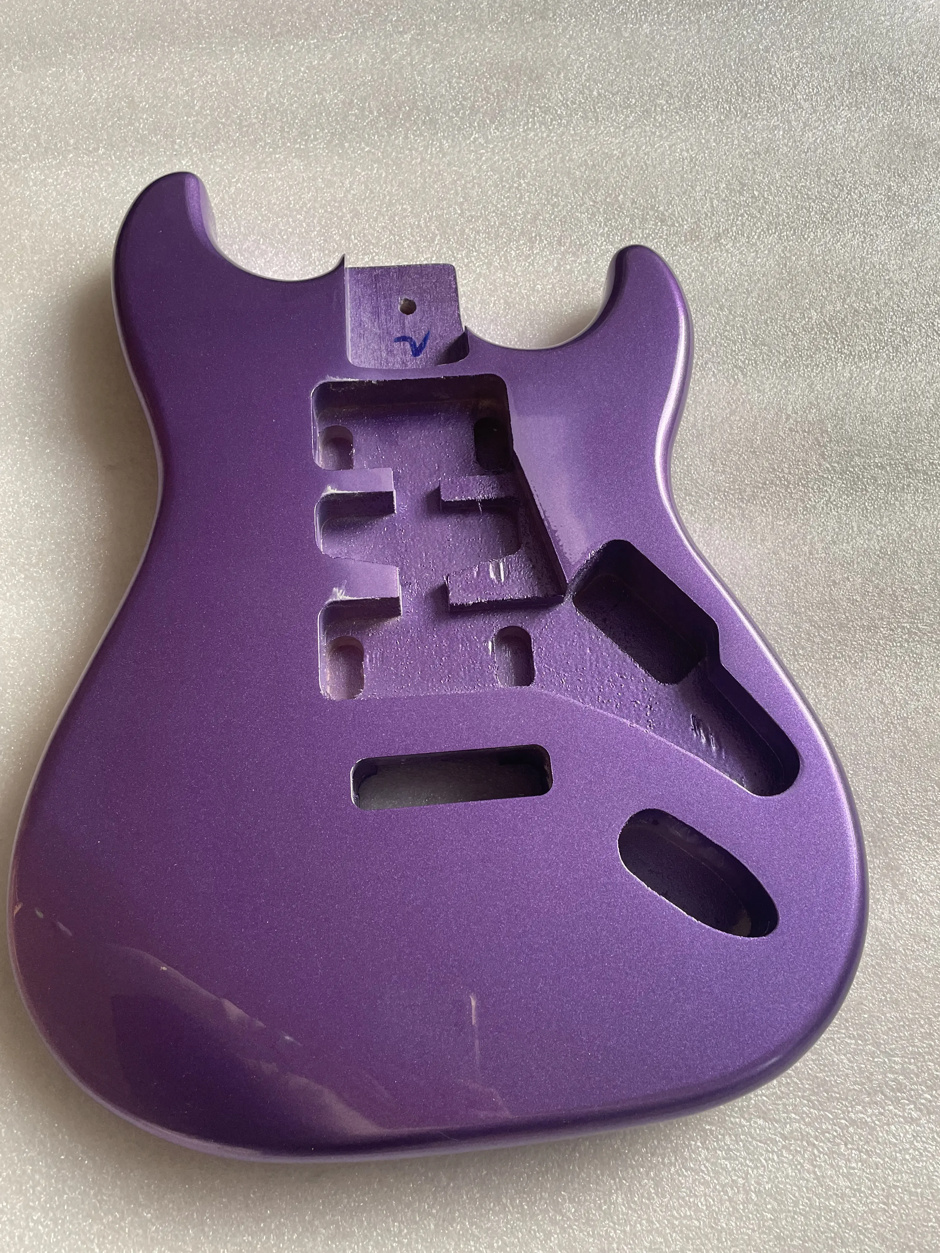 Solid Wood Electric Guitar Body, Glossy Mental, Purple Color for HSH Pickup,DIY Custom S T, Guitar Barrel Replacement Part, 57mm