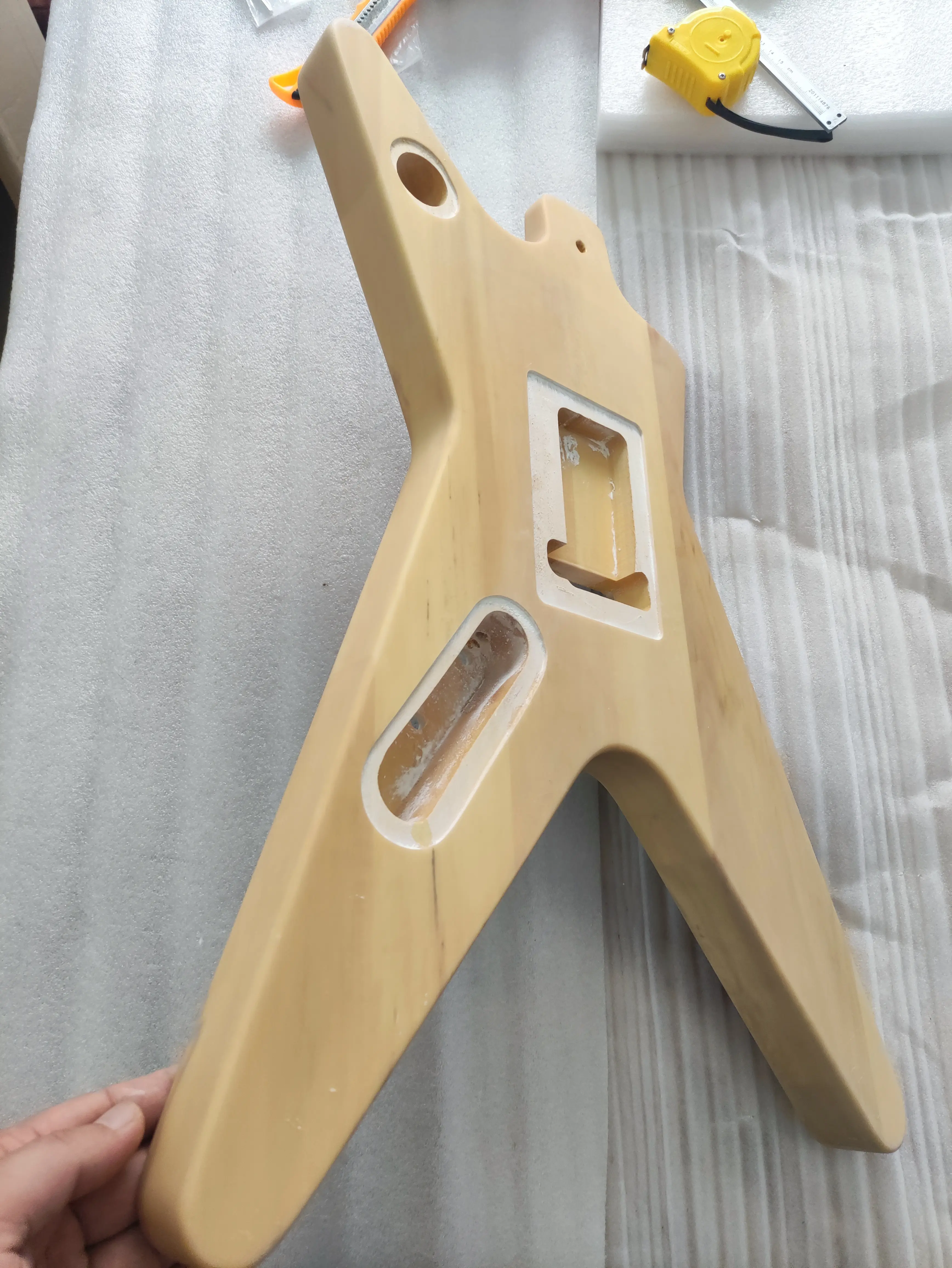 Solid Wood Floyd Rose Electric Guitar Body Nitro Finished Special Shape Unfinished 2 Humbucker Pickup Blank DIY Replacement Part