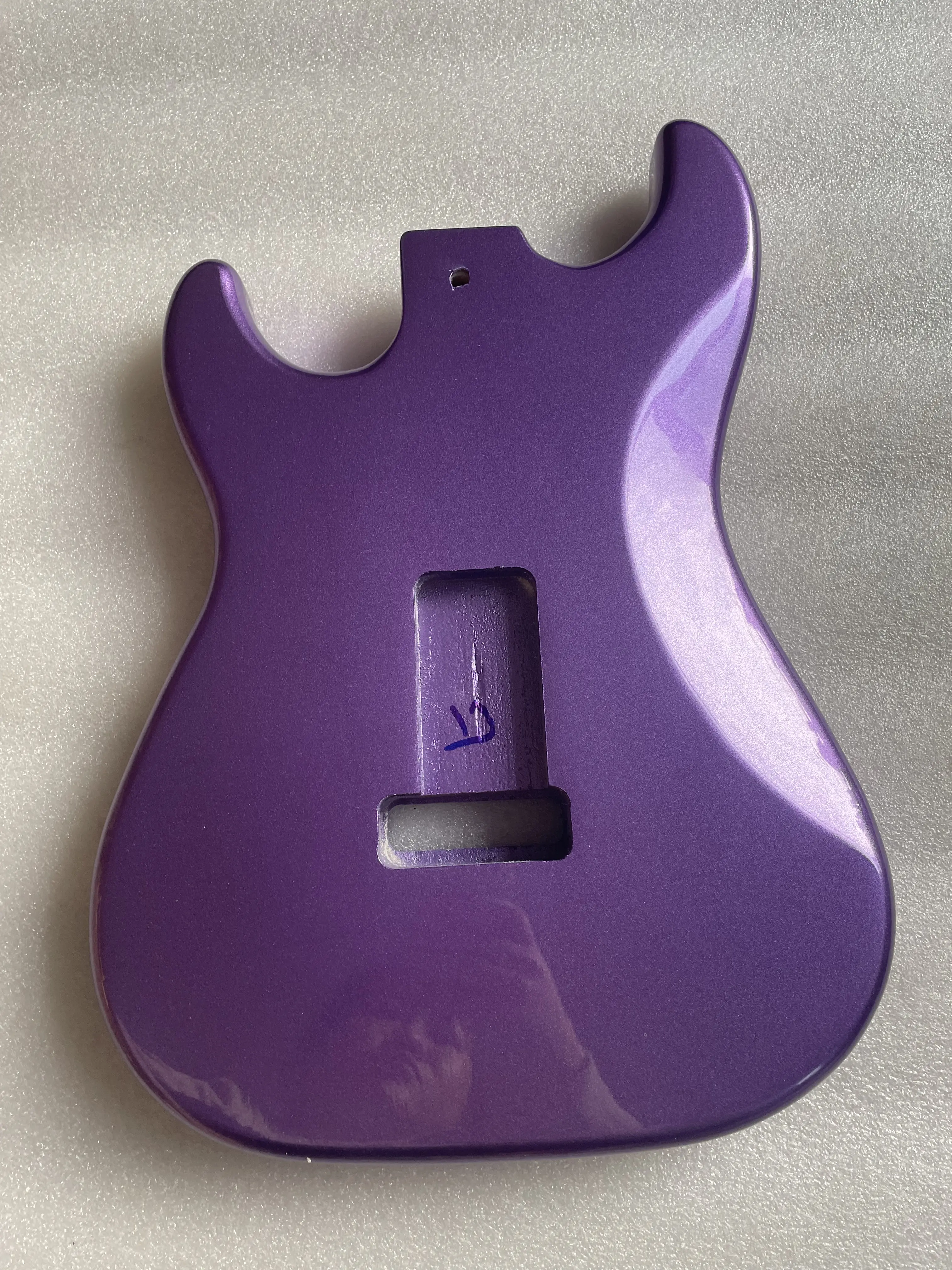 Solid Wood Electric Guitar Body, Glossy Mental, Purple Color for HSH Pickup,DIY Custom S T, Guitar Barrel Replacement Part, 57mm