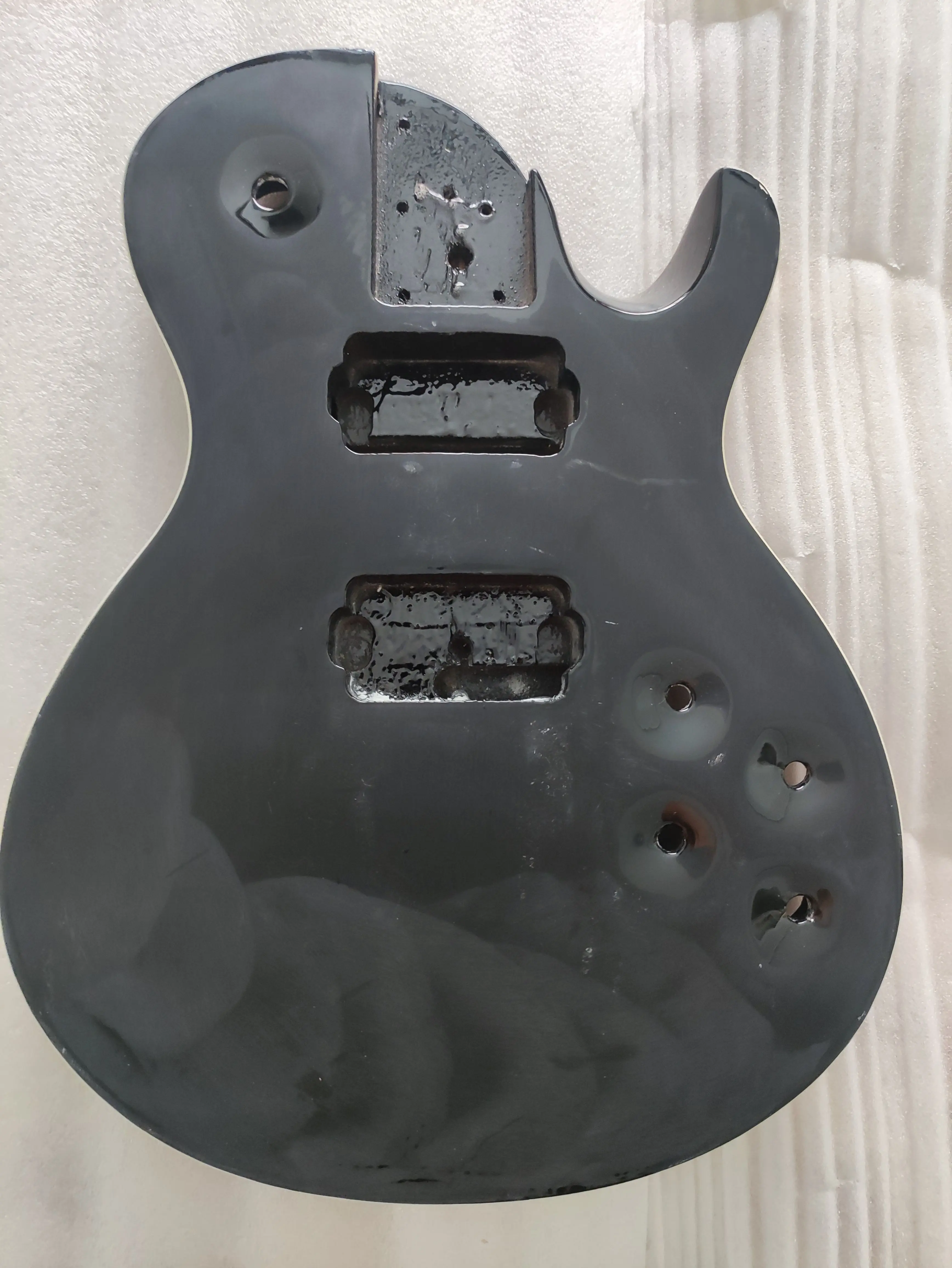 Defective Custom Electric Guitar Body Unfinished,HH Basswood Flame Maple Veneer, Color Barrel, Semi-finished Guitar Part, Stock