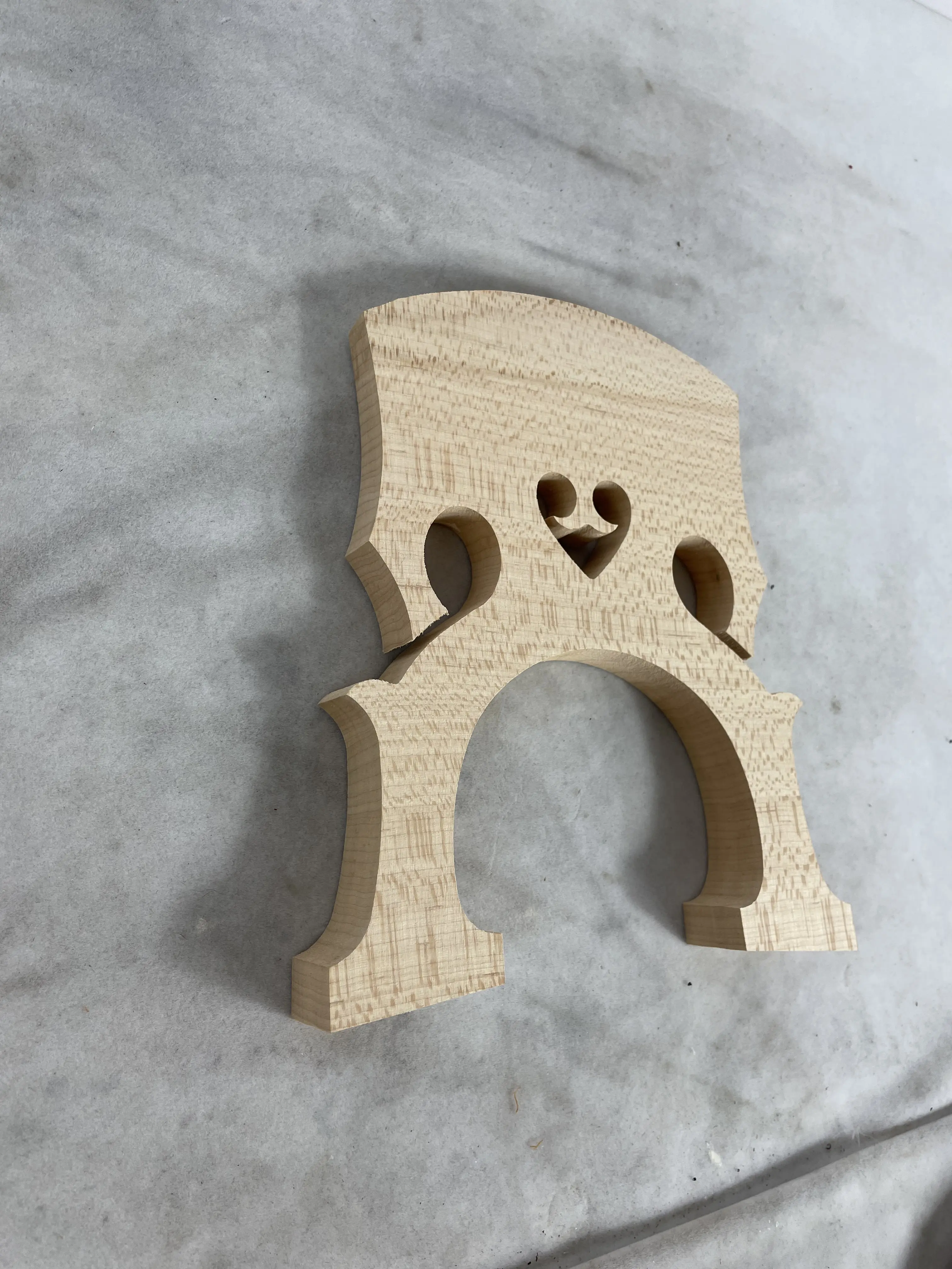 Solid Maple Wood Contrabass Bridge, Upright, Standard, Double Bass, 1 Pcs, 1/8, 3/4, 4/4, Regulated, 5 Strings