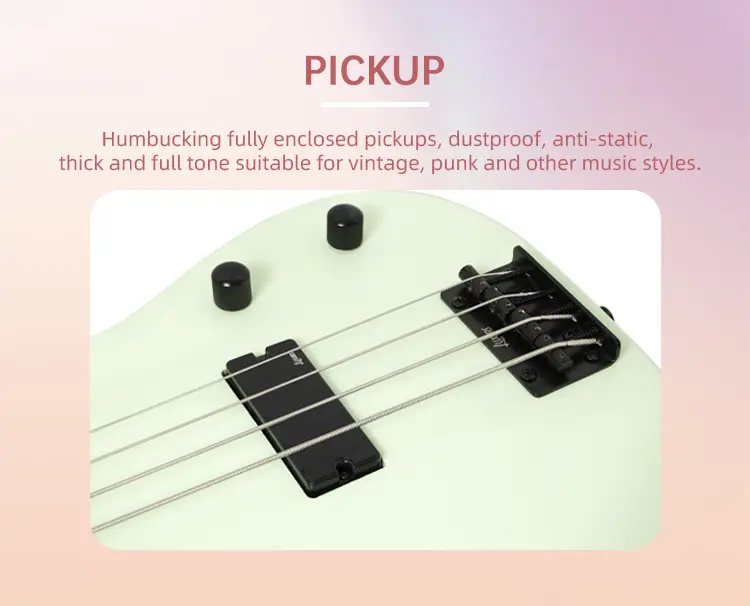 Portable Bass Roast Maple Neck, Solid Wood Body, Matte Finished, Beatiful Vioce, Green Black Hardwares, High Quality
