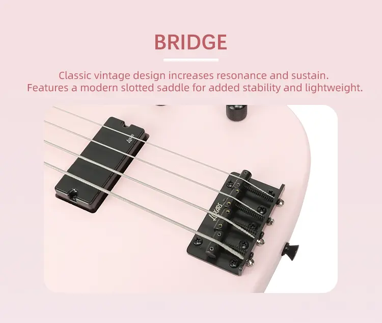 Portable Bass Roast Maple Neck, Solid Wood Body, Matte Finished, Beatiful Vioce, Green Black Hardwares, High Quality
