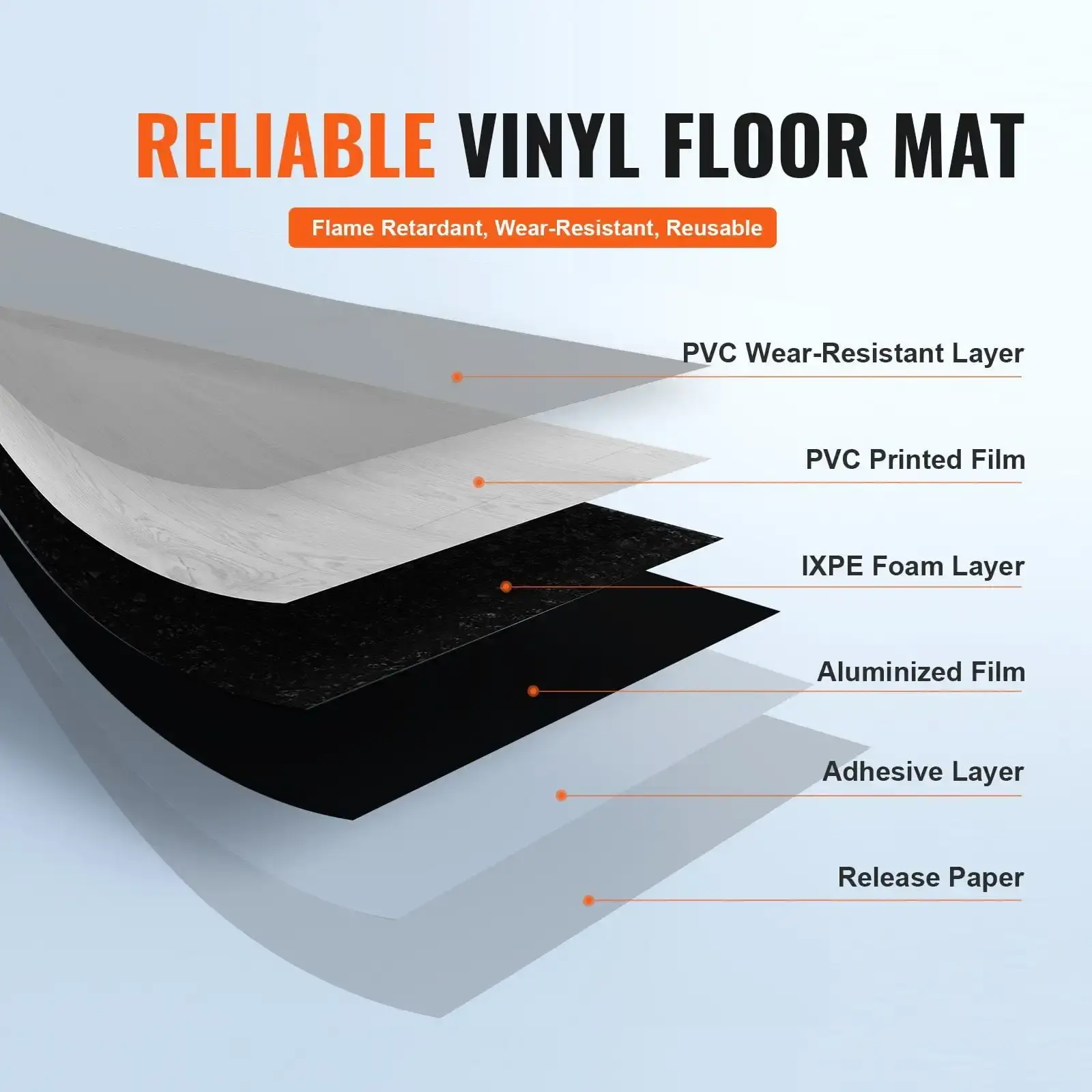 Self Adhesive Vinyl Floor Tiles 390 x 23.6 inch, 1.5mm Thick Peel & Stick, Light Gray Wood Grain DIY Flooring for Kitchen