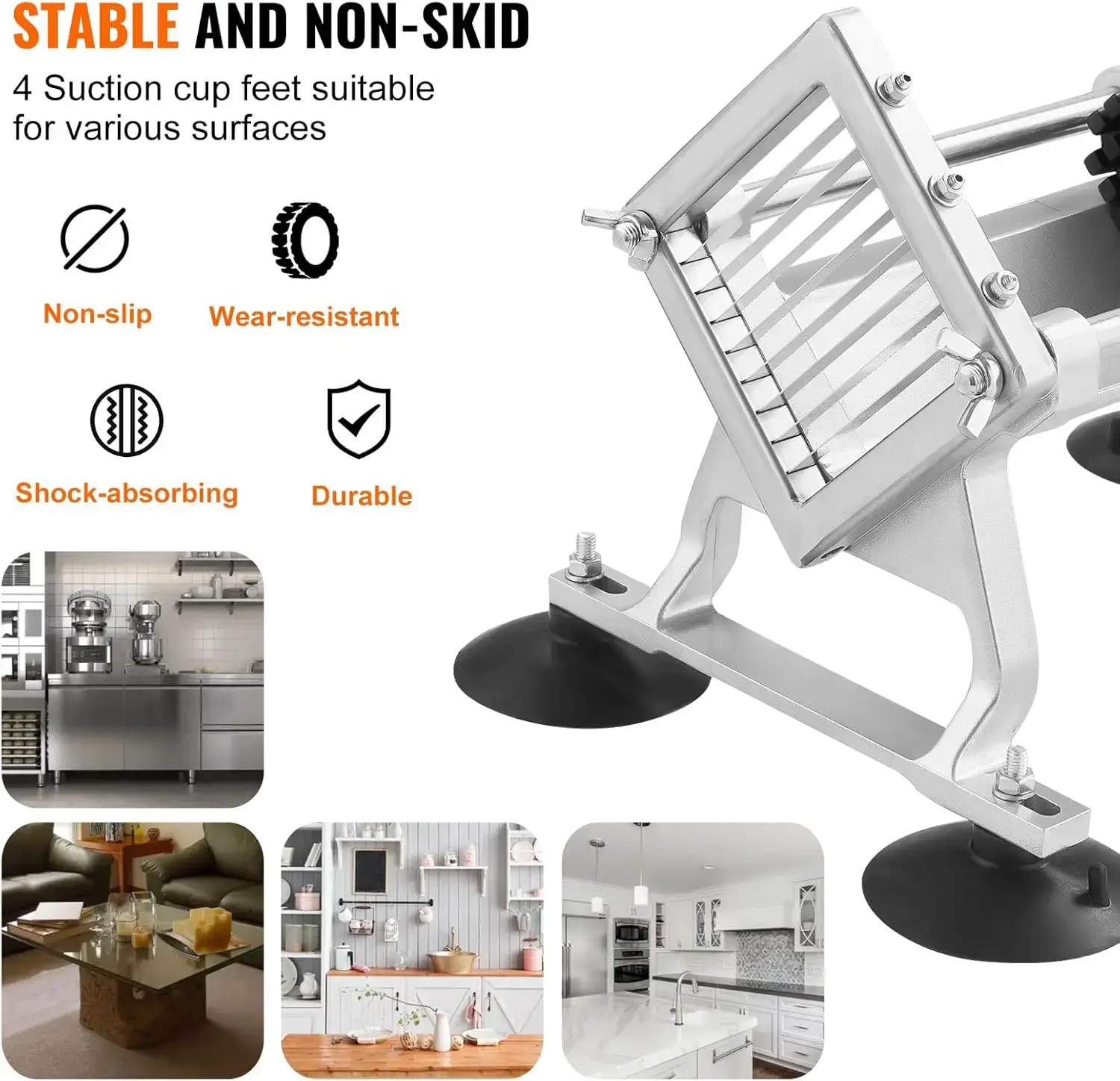 Commercial Vegetable Slicer, 3/8 inch Fruit Slicer, Stainless Steel and Aluminum Alloy Vegetable Cutter Slicer Machine
