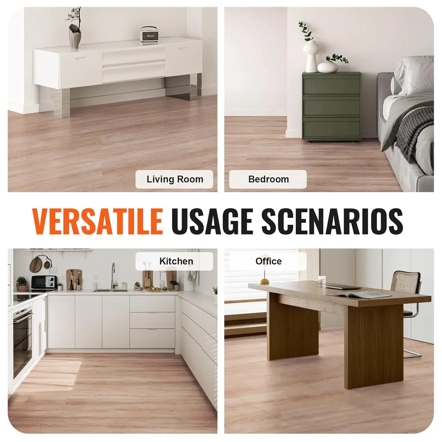 Peel and Stick Floor Tile 36" x 6", 36 Tiles Self Adhesive Vinyl, 2.5mm Thick, Natural Wood Grain DIY Flooring Tiles