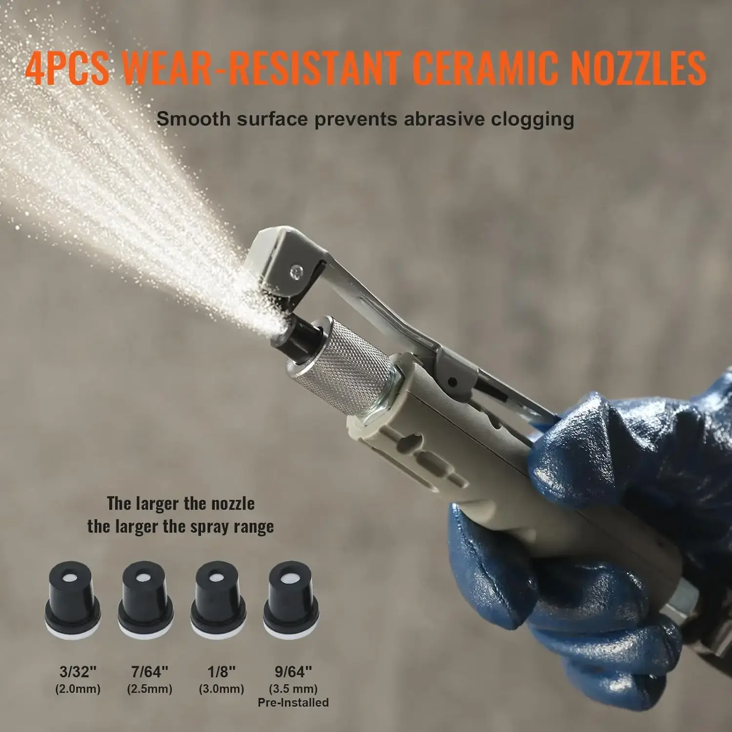 5 Gallon Sand Blaster, 60-110 PSI High Pressure Sandblaster, Portable Abrasive Blasting Tank