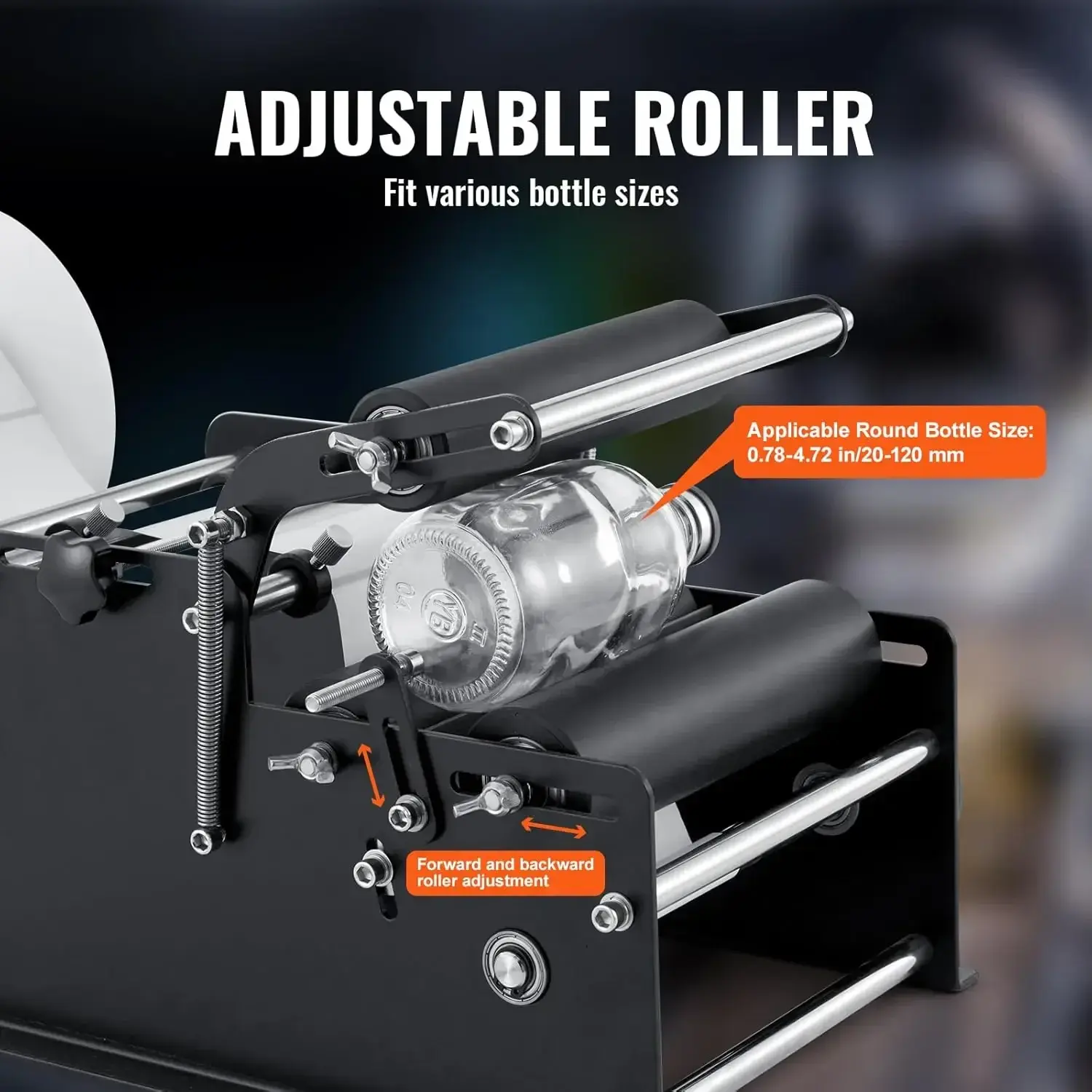 Manual Round Labeling Machine, 15-20pcs/min, Bottle Label Applicator for Round Bottles, Adjustable Manual Round Bottle Labeler