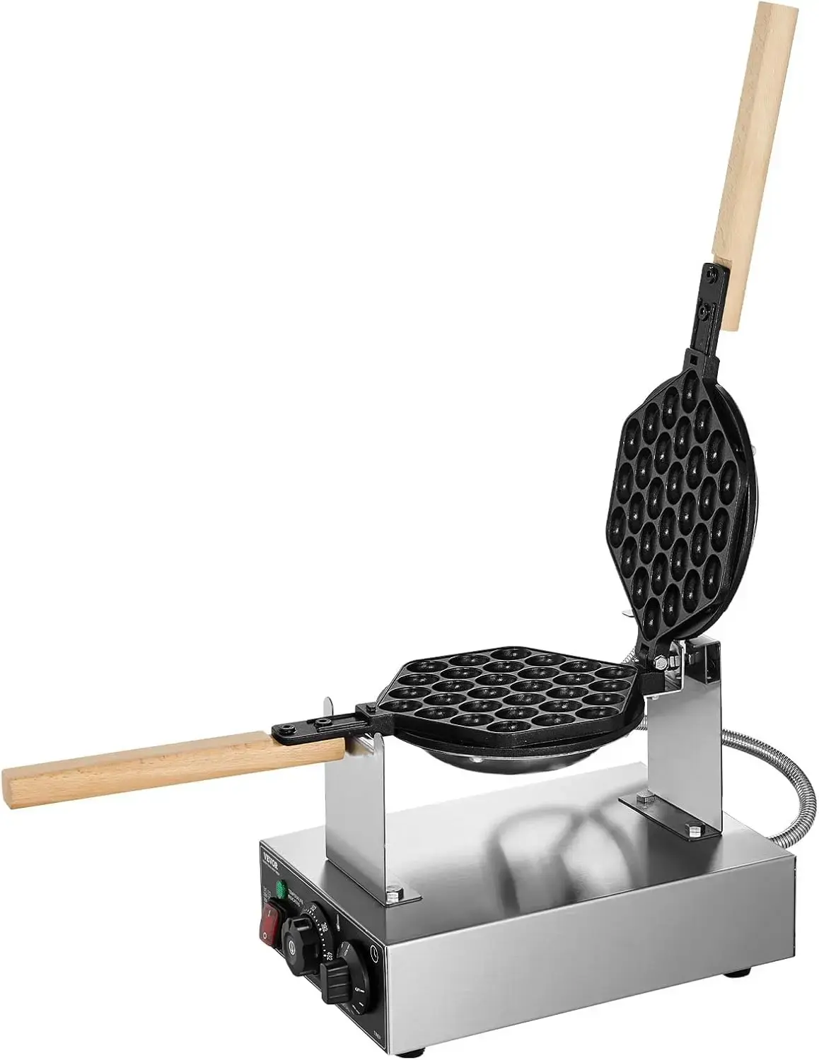 Commercial Bubble Waffle Maker, 1400W Egg Pancake Baker Machine, Non-Stick Stainless Steel Egg Bubble Puff, 180° Rotatable