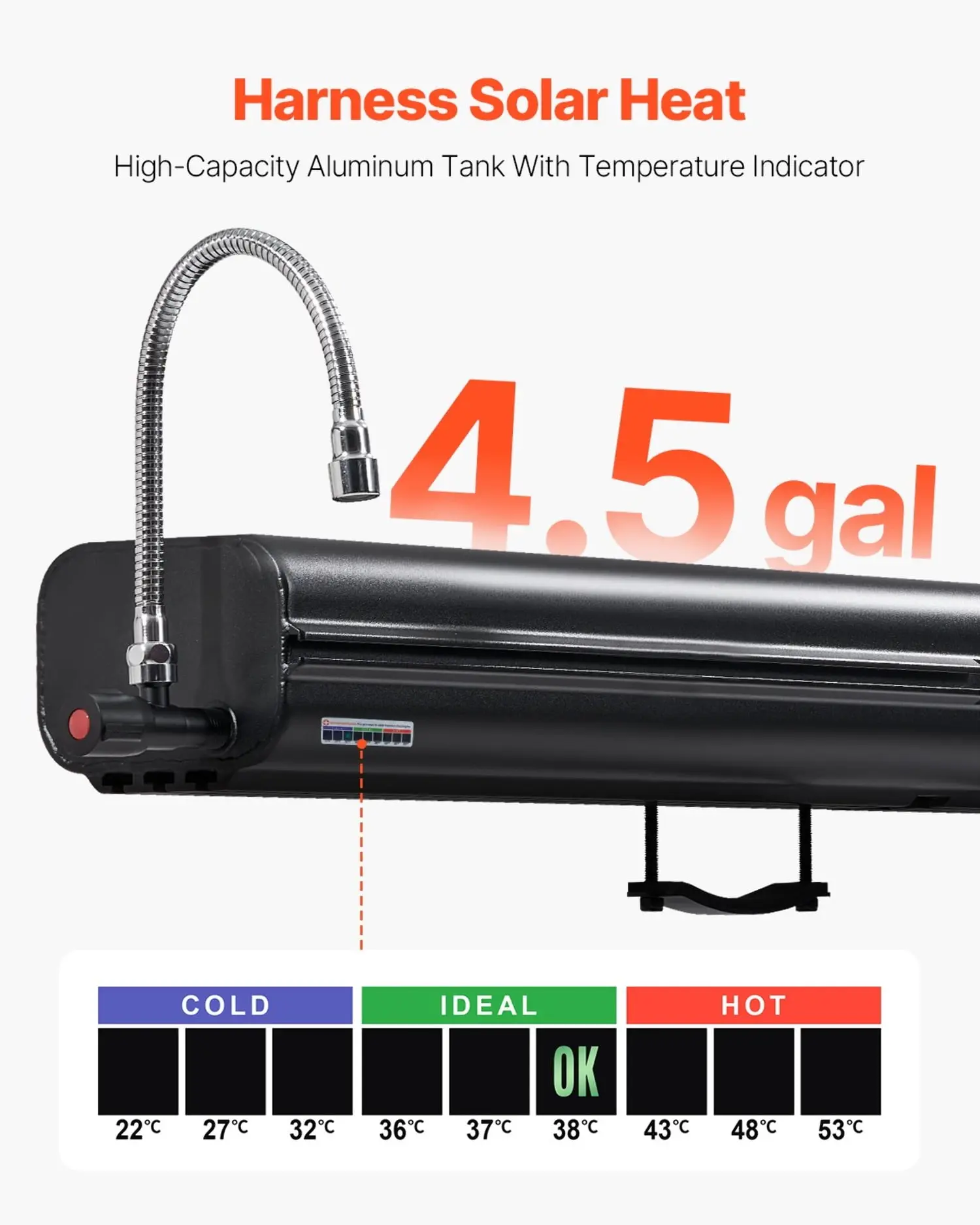 4.5 Gal Roof Rack Water Tank Portable Water Tank with Splash-Guard Panel