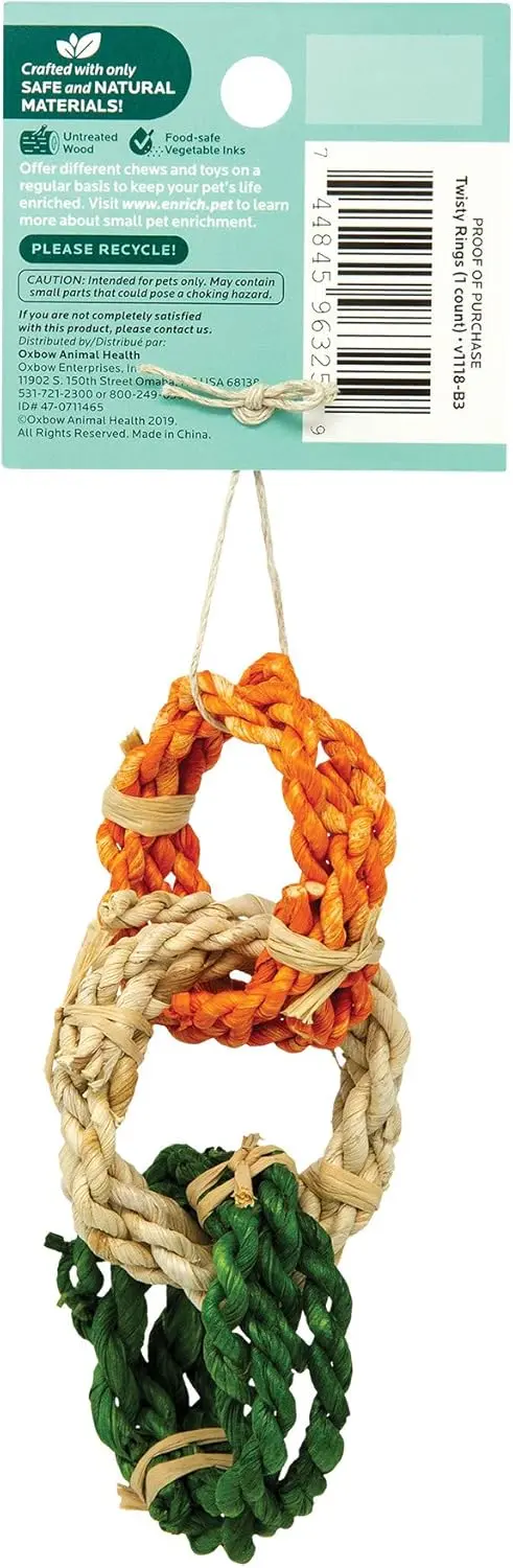 Twisty Rings, Enrichment for Bunny, Guinea Pig, Hamster, Rabbit, Chinchilla, Rat, Chinchilla Cage Accessories