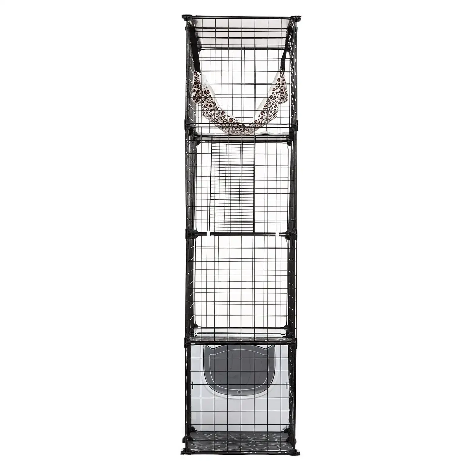 Large 4-tier Cat Cage 41 x 14 x 55" Metal Wire Cat Enclosure with Hammock