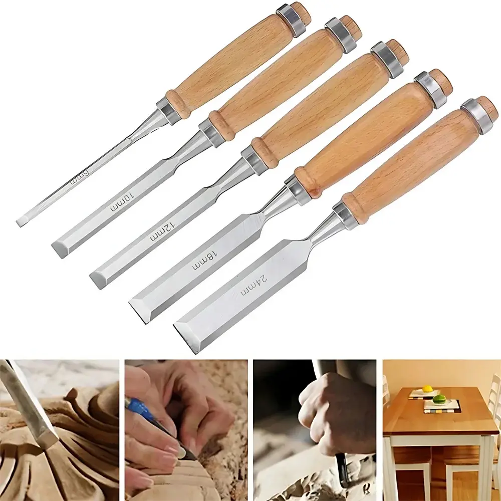 1/5Pcs/set Manual Wood Carving Hand Chisel Tool Set Professional Carpenters Woodworking Gouges DIY Hand Tools Carving Chisels