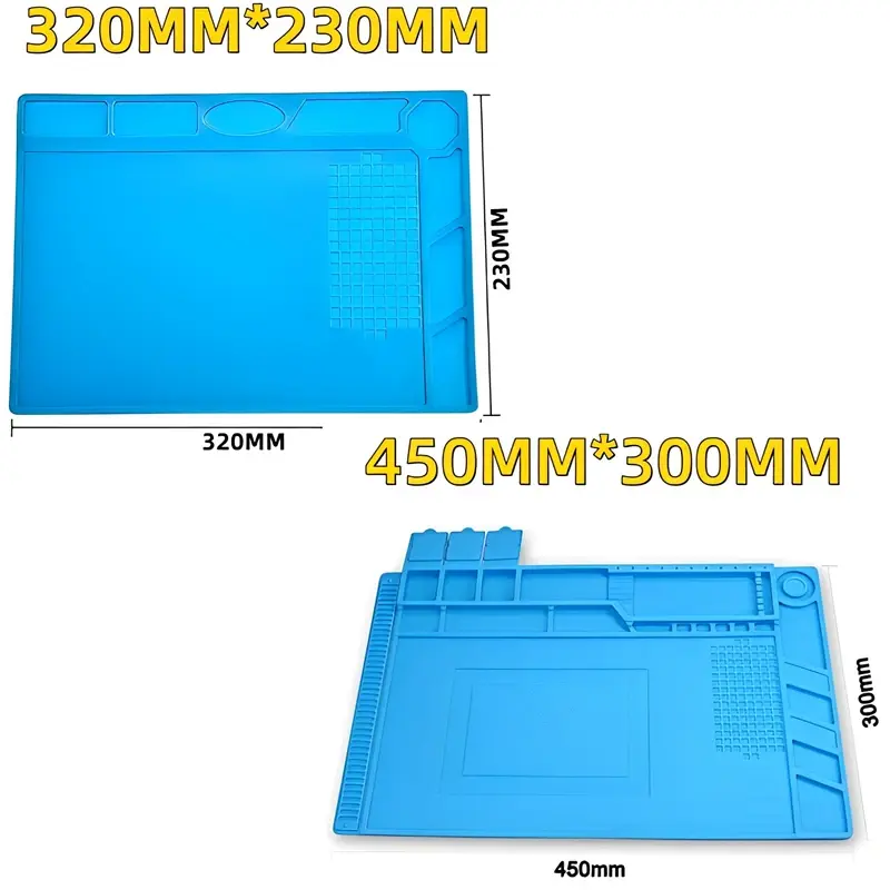 Welding Silicone Pad Heat Insulation Working Mat Heat-resistant Soldering Heat Gun Insulation Pad Repair Tools ESD Hand Tool Set