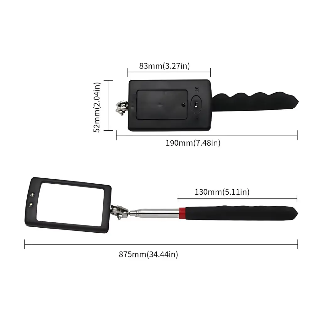 1pc Portable Magnetic Pick Up Tool Extendable Telescopic LED Torch Magnet Rod For Repairing Shop
